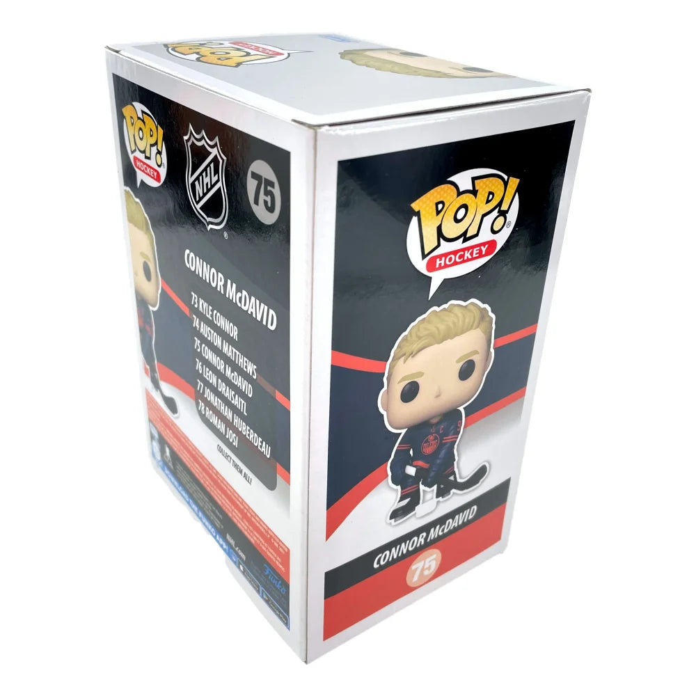 Connor McDavid Autographed Funko Pop #75 Edmonton Oilers JSA COA Signed Hockey Figure - Perfect for NHL Fans, Collectors & Hockey Memorabilia Displays