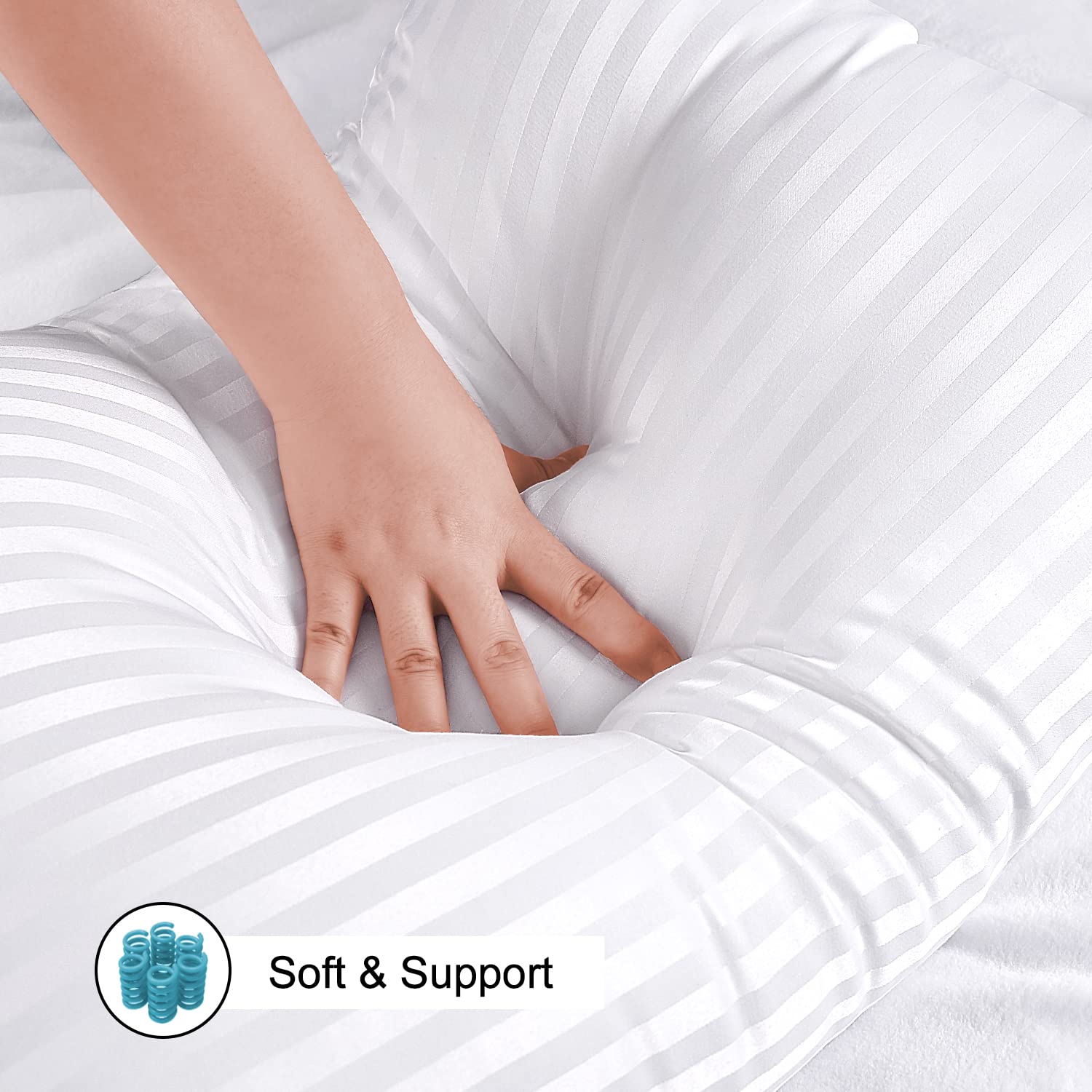 EIUE Hotel Collection King Size Bed Pillows 2 Pack - Super Soft Down Alternative Microfiber Filled Pillows for Side & Back Sleepers (20x36 Inches) - Perfect for Hotels, Guest Rooms & Luxury Home Bedding