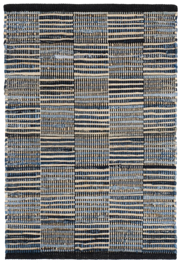 Dash & Albert Denim Rag Gridwork Blue Handwoven Cotton Rug - Stylish & Durable Area Rug for Living Room, Bedroom, or Nursery Decor