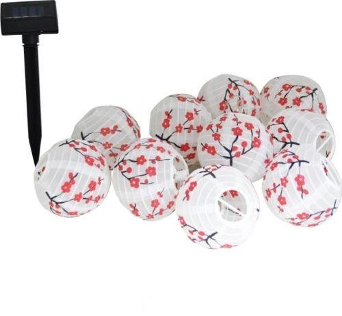 Solar Powered 10 LED Flower String Lights - Cherry Blossom & Plum Blossom Design for Outdoor Garden, Porch, Patio Decor | Waterproof & Weatherproof for Year-Round Use