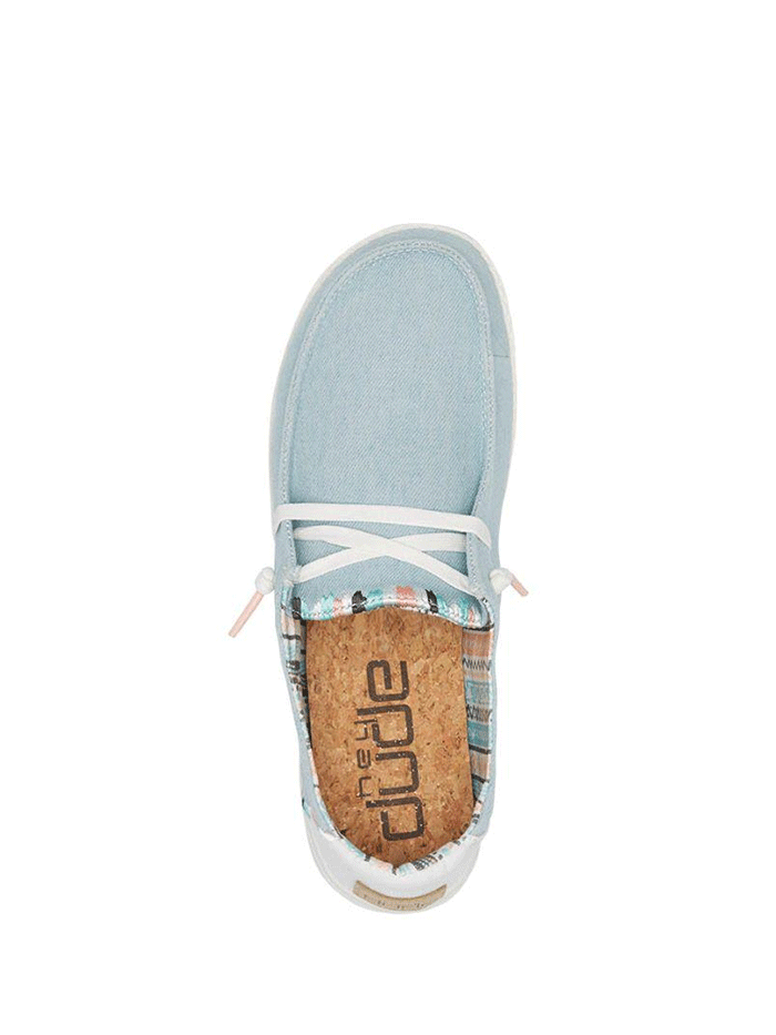 Hey Dude Women's Wendy Boho Comfortable Slip-On Shoes - Light Denim Wash, Size 11A | Casual Walking, Travel & Everyday Wear