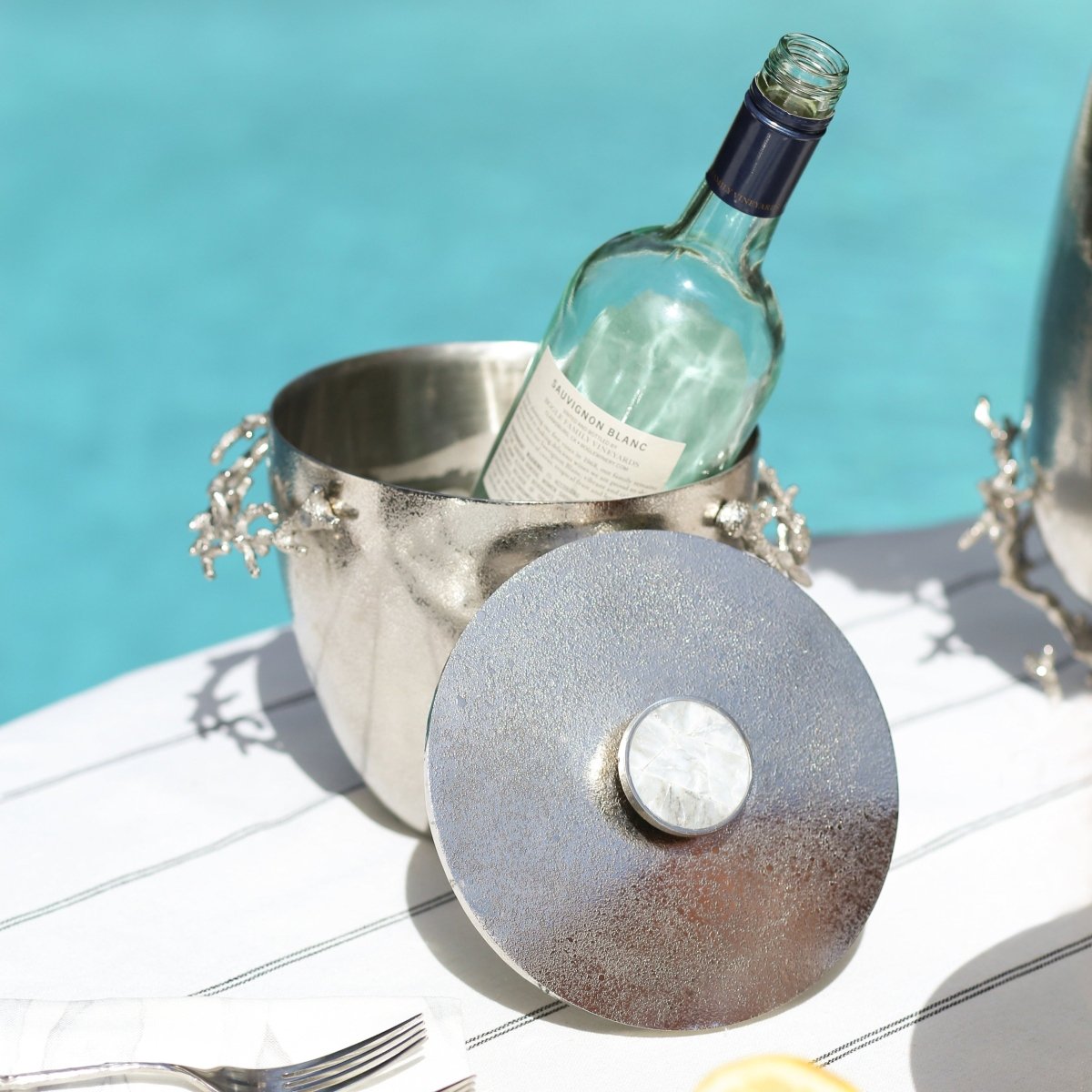 Premium Ocean Reef Ice Bucket with Coral Design - Perfect for Beach Parties, Poolside Drinks & Outdoor Entertaining
