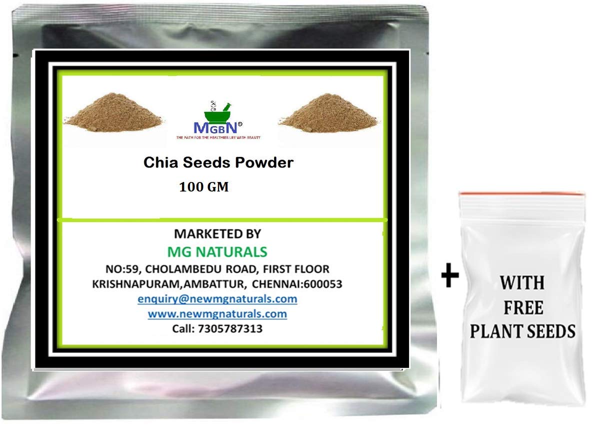 Organic Chia Seeds Powder 100g | Premium Superfood for Smoothies, Baking & Weight Loss | Free Plant Seeds Included | Perfect for Vegan, Keto & Gluten-Free Diets