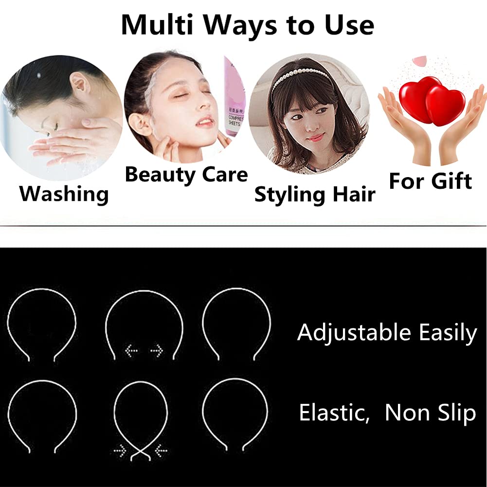 Elegant Crystal Hair Bands for Women - Metal Beaded Headbands with Clips, Fashion Hoop Hair Accessories for Girls & Brides, Champagne Bling Headwear Wraps for Wedding, Party & Beauty Care | Perfect for Special Occasions, Date Nights & Formal Events