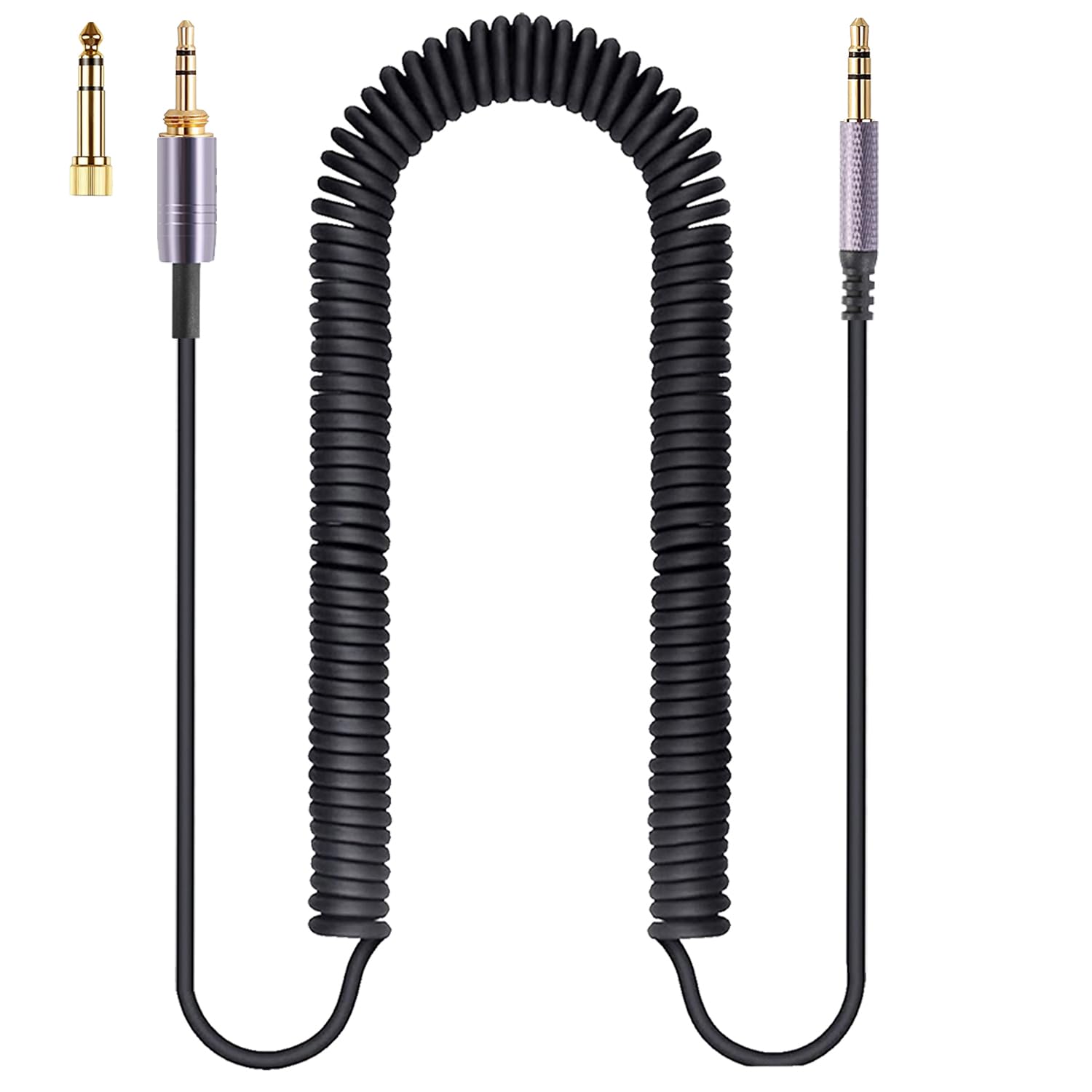 Beats Studio3 & Solo3 Replacement Audio Cable with Mic & Volume Control - 8ft Coiled 3.5mm Aux Cable for Wireless Headphones, PS5, Xbox One - Perfect for Gaming, Music & Home Entertainment