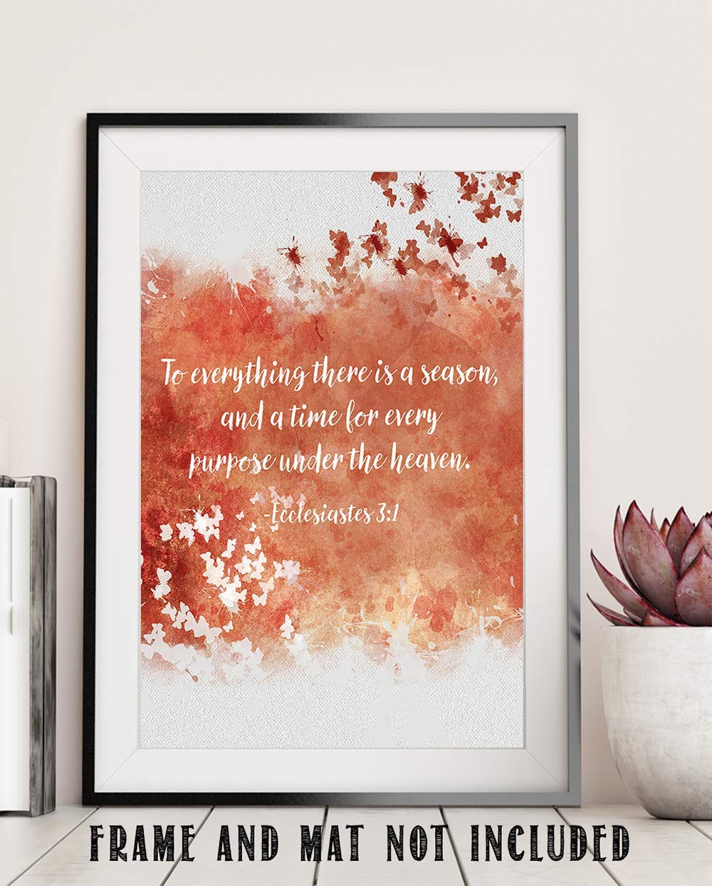 Bible Quote Decor Print - Inspirational Office Wall Art, Farmhouse Living Room & Bedroom Wall Decor for Men - Motivational Scripture Artwork for Home, Workspace & Gift Giving