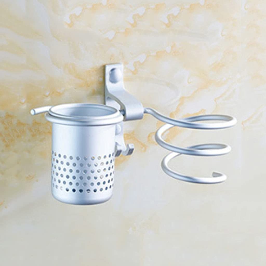 XJJZS 1 Hair Dryer Rack - Durable Aluminum Bathroom Wall Shelf with Multi-Function Storage for Hair Dryers, Towels & Toiletries - Perfect for Small Bathroom Organization & Space Saving