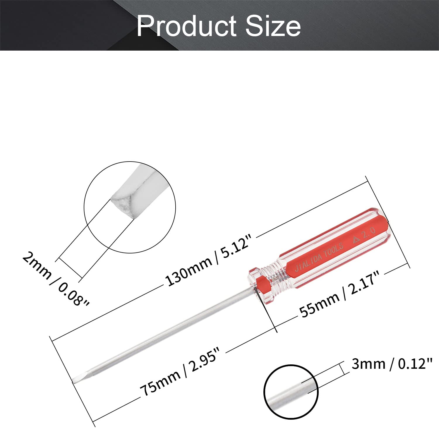 Utoolmart 2.0mm Magnetic Triangle Screwdriver Set - 3 Pcs with 75mm 45# Steel Shaft & 55mm Ergonomic Plastic Handle | Ideal for Electronics Repair, Home Improvement & DIY Craft Projects