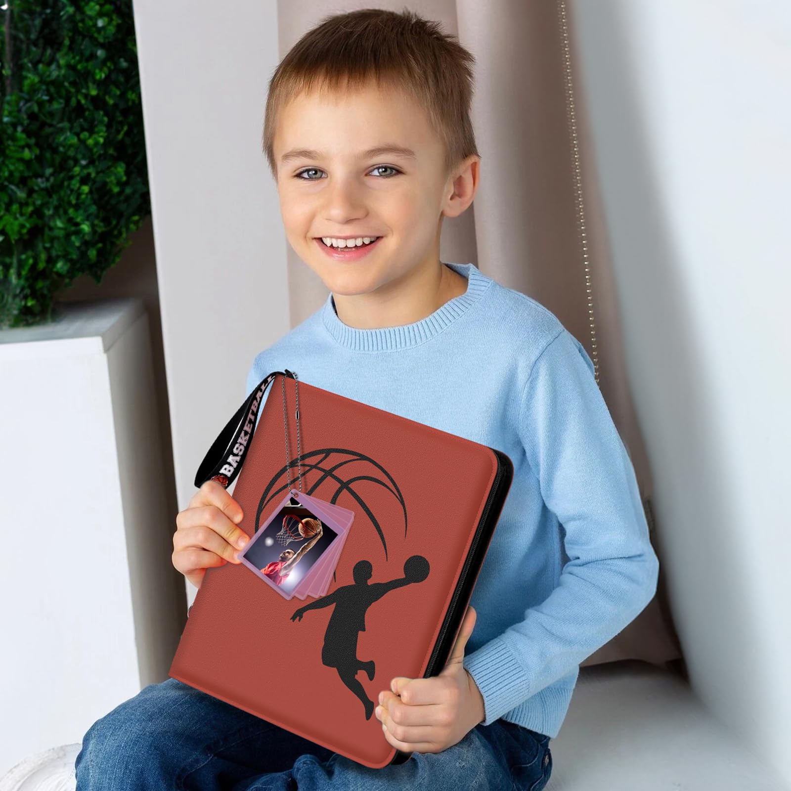 440-Pocket Basketball Trading Card Binder - Premium Sports Card Album with Display Design & Wristband - Compatible with 2024-2025 NBA Cards - Perfect for Collectors, Tournaments & Card Storage Organization