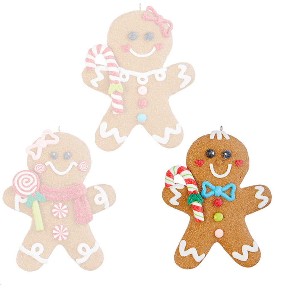 5 Pack Gingerbread Man Christmas Ornaments - Festive Holiday Decor for Tree, Home, and Gift Giving
