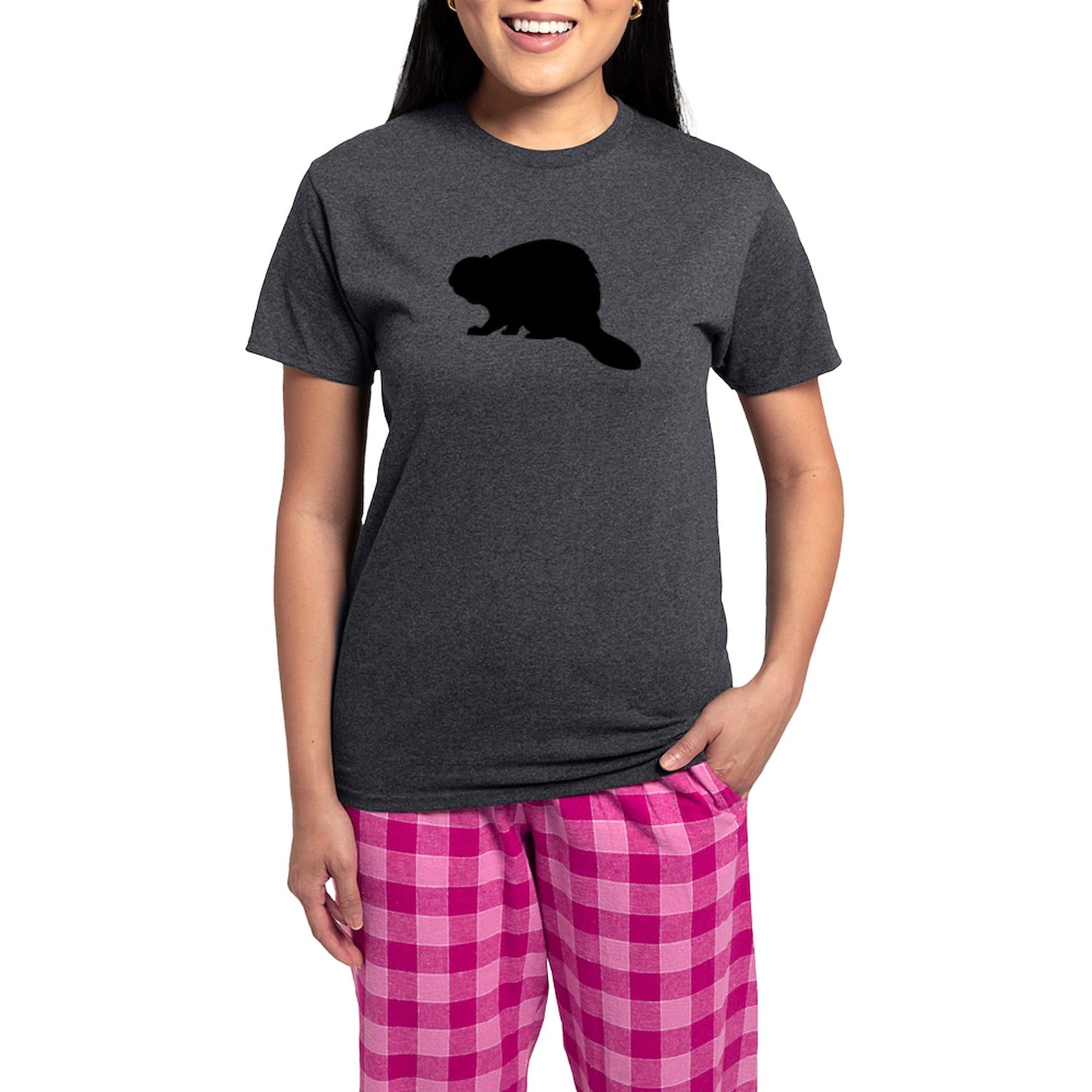 Beaver Women's Charcoal Pajama Set - Cozy Novelty Sleepwear for Women | Perfect for Lounging, Sleepovers & Gifts