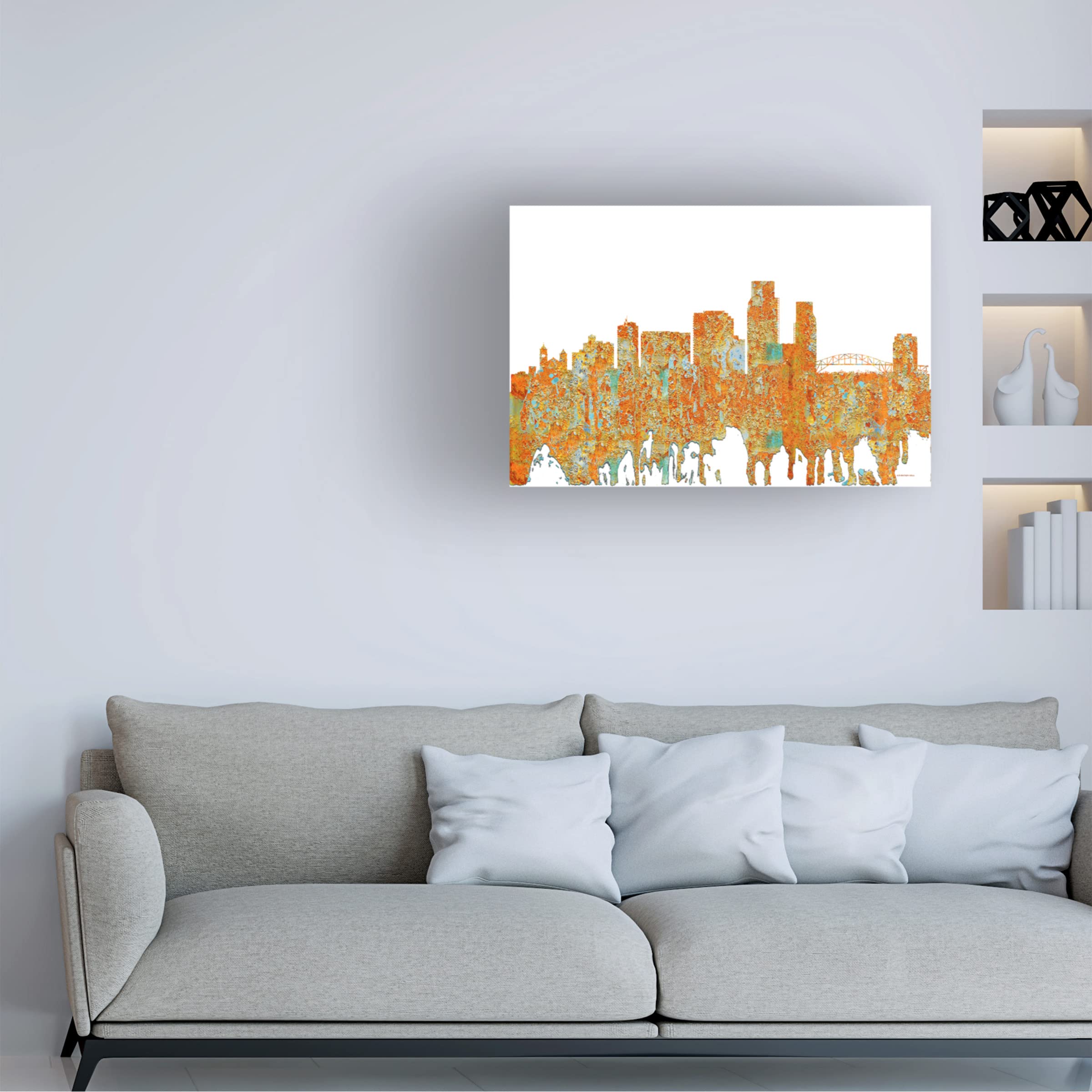 Trademark Fine Art 'Corpus Christi Texas Rust' Canvas Wall Art by Marlene Watson - 16x24 Inches, Coastal Home Decor for Living Room, Bedroom & Office