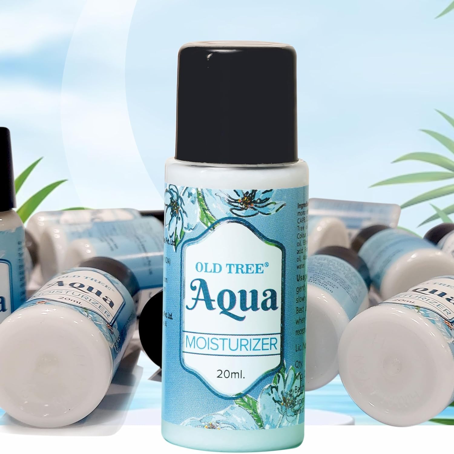 Old Tree Aqua Moisturizer Kit 20ml (100 Pcs Bulk Set) - Travel Size Facial Moisturizer for Hotels, Guest Houses & Spas | Luxury Hotel Amenities & Toiletries | Perfect for Hospitality Industry, Travel Essentials & Mini Skincare Gifts