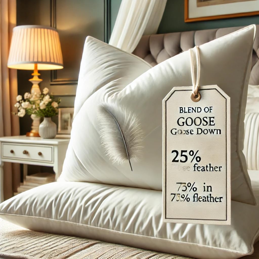 Premium RDS Certified 25/75 Goose Down Feather Blend - White & Gray - Bulk Filling for Luxury Pillows, Comforters, Sofa Cushions & Upholstery (5lb, 10lb, 20lb Options) - Perfect for Bedding, Home Decor & DIY Projects