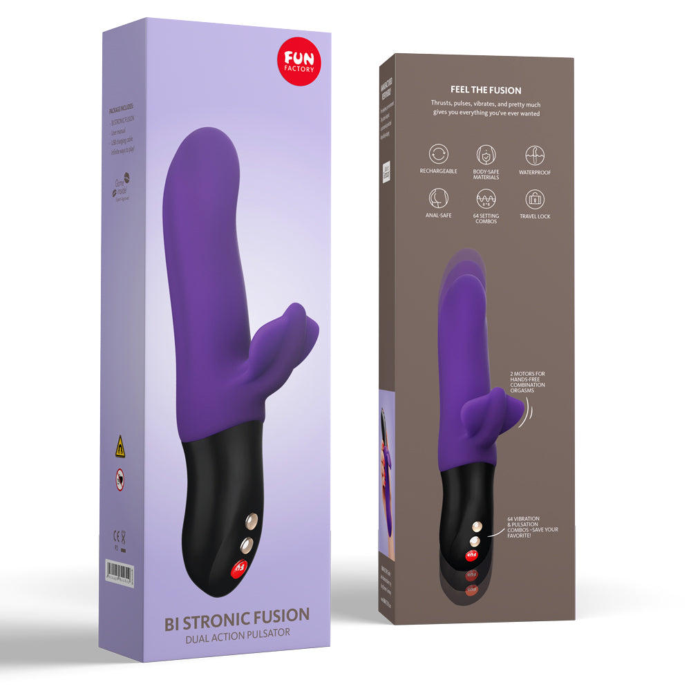 Fun Factory Bi Stronic Fusion Dual Pulsator - Powerful Rechargeable Vibrator for Couples & Solo Play - Perfect for Romantic Nights & Self-Care Moments
