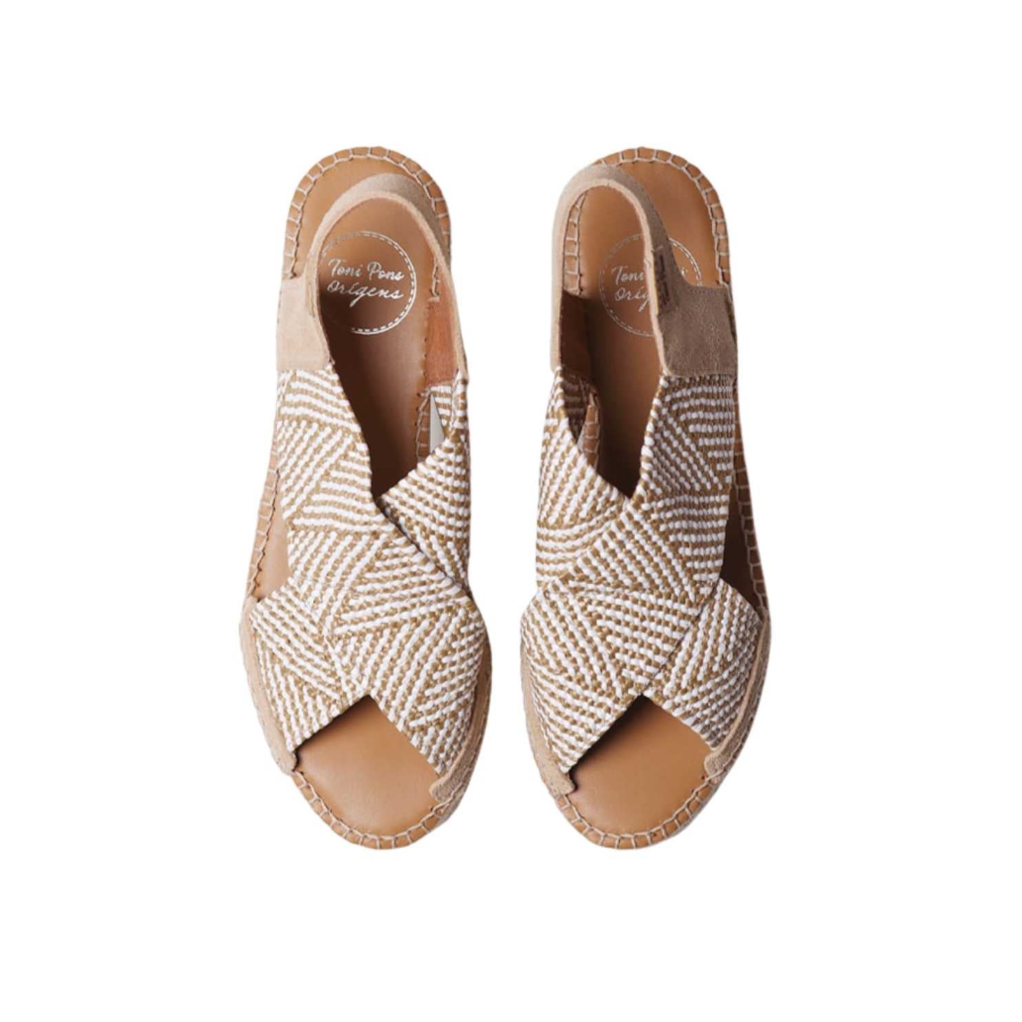 Women's Comfortable Textile Wedge Espadrille Shoes - Masai Style Summer Sandals for Beach, Vacation & Casual Outings