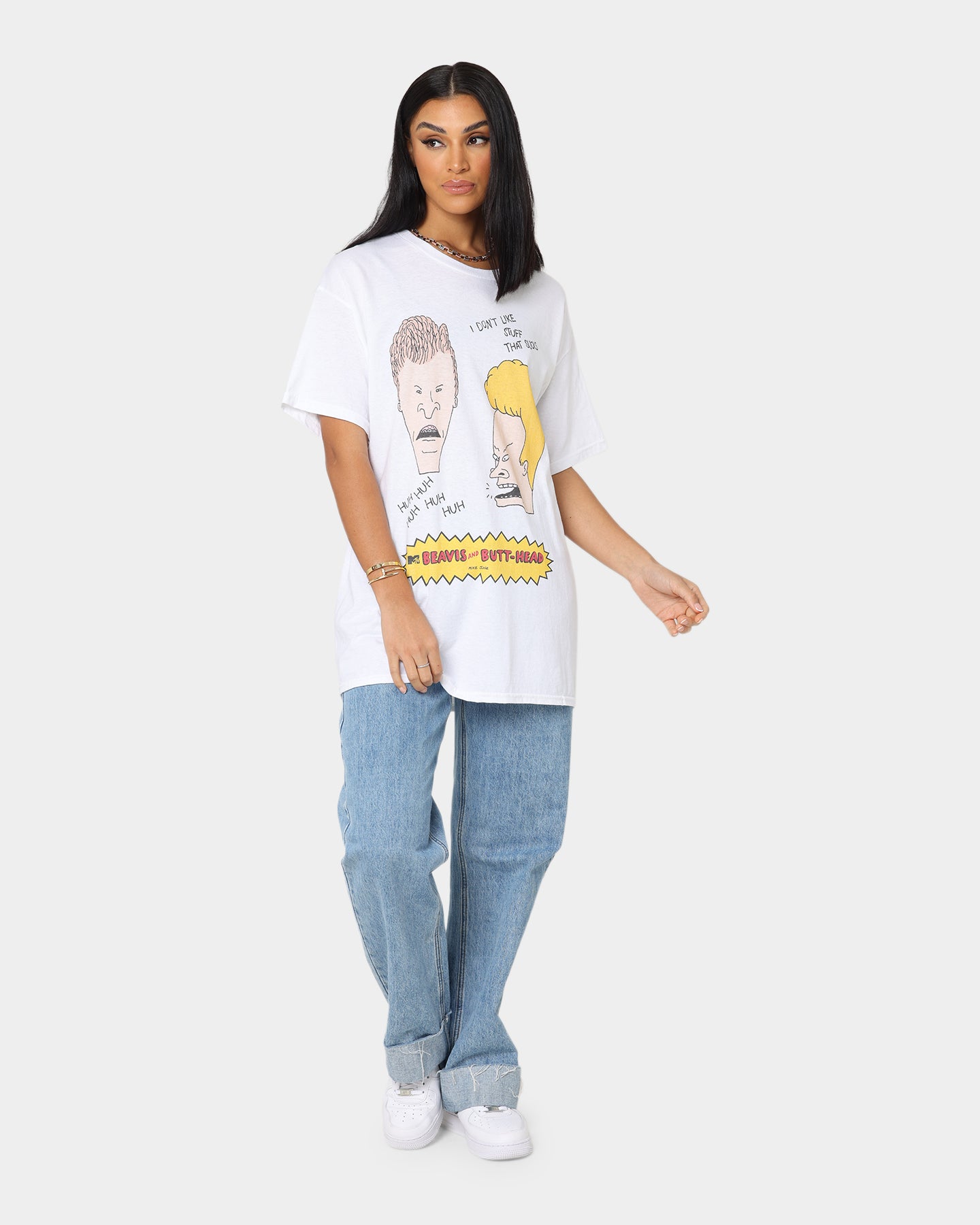 Beavis & Butthead 'Stuff Sucks' Graphic T-Shirt - White Cotton Tee for Men & Women | Vintage Cartoon Streetwear for Casual Wear & Pop Culture Fans
