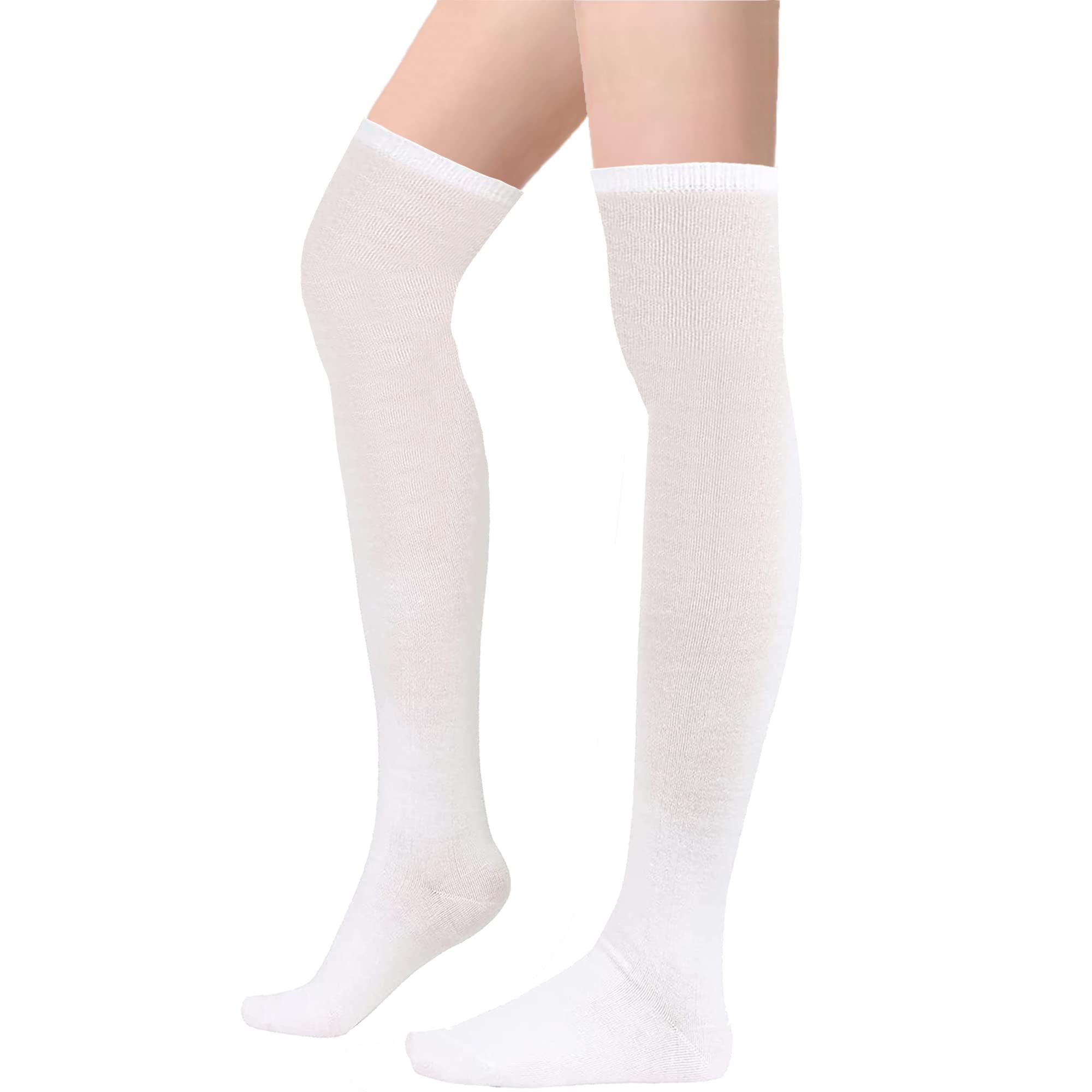 Striped Thigh High Socks for Women - Fashion Knee High Stockings for Halloween & Daily Wear