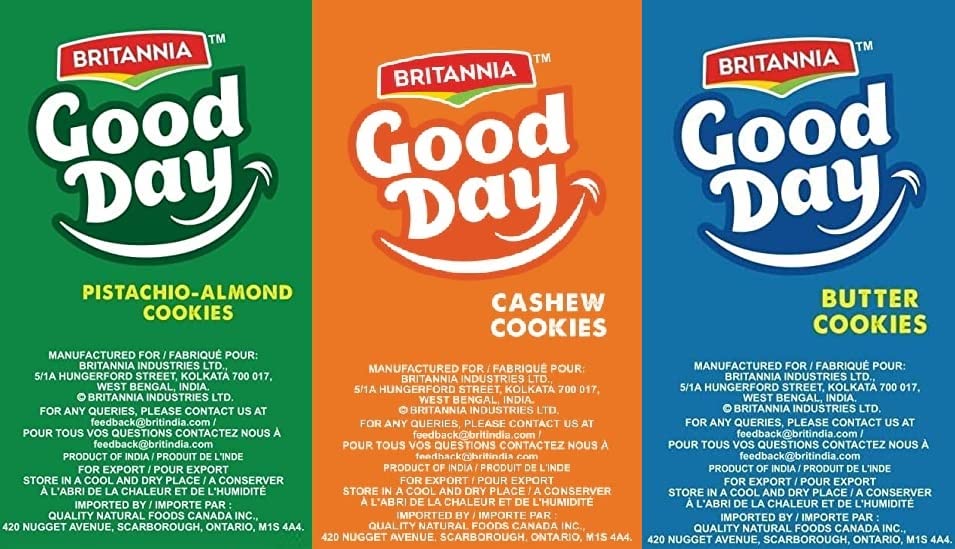 Britannia Good Day Nuts Combo 21.2oz - Almond, Pistachio & Cashew Snacks for Breakfast & Tea Time