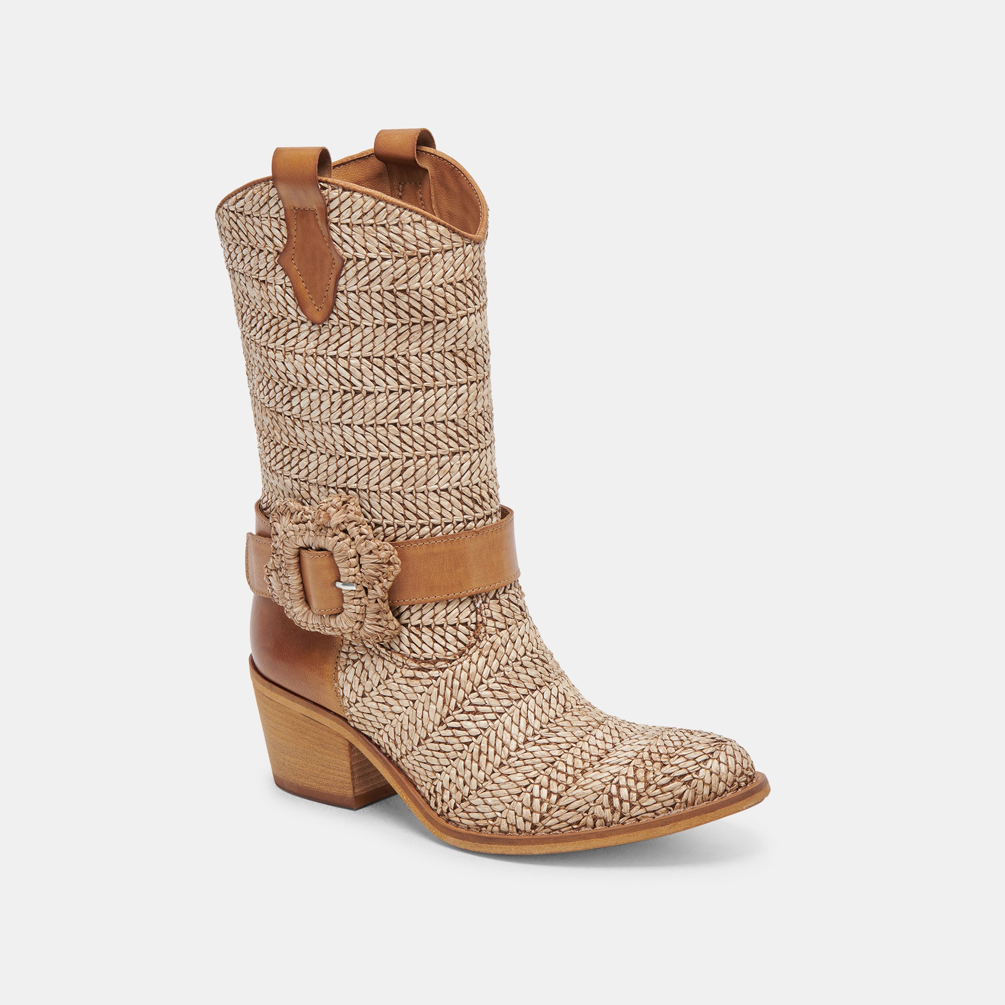HOSS BROWN MULTI RAFFIA BOOTS - Stylish & Comfortable Women's Ankle Boots for Casual Outfits, Date Nights & Fall Fashion
