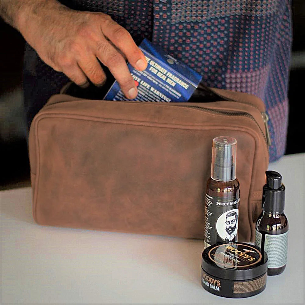 Johnny Handmade Leather Dopp Kit - Premium Travel Toiletry Bag for Men | Durable & Water-Resistant | Perfect for Business Trips, Gym & Weekend Getaways