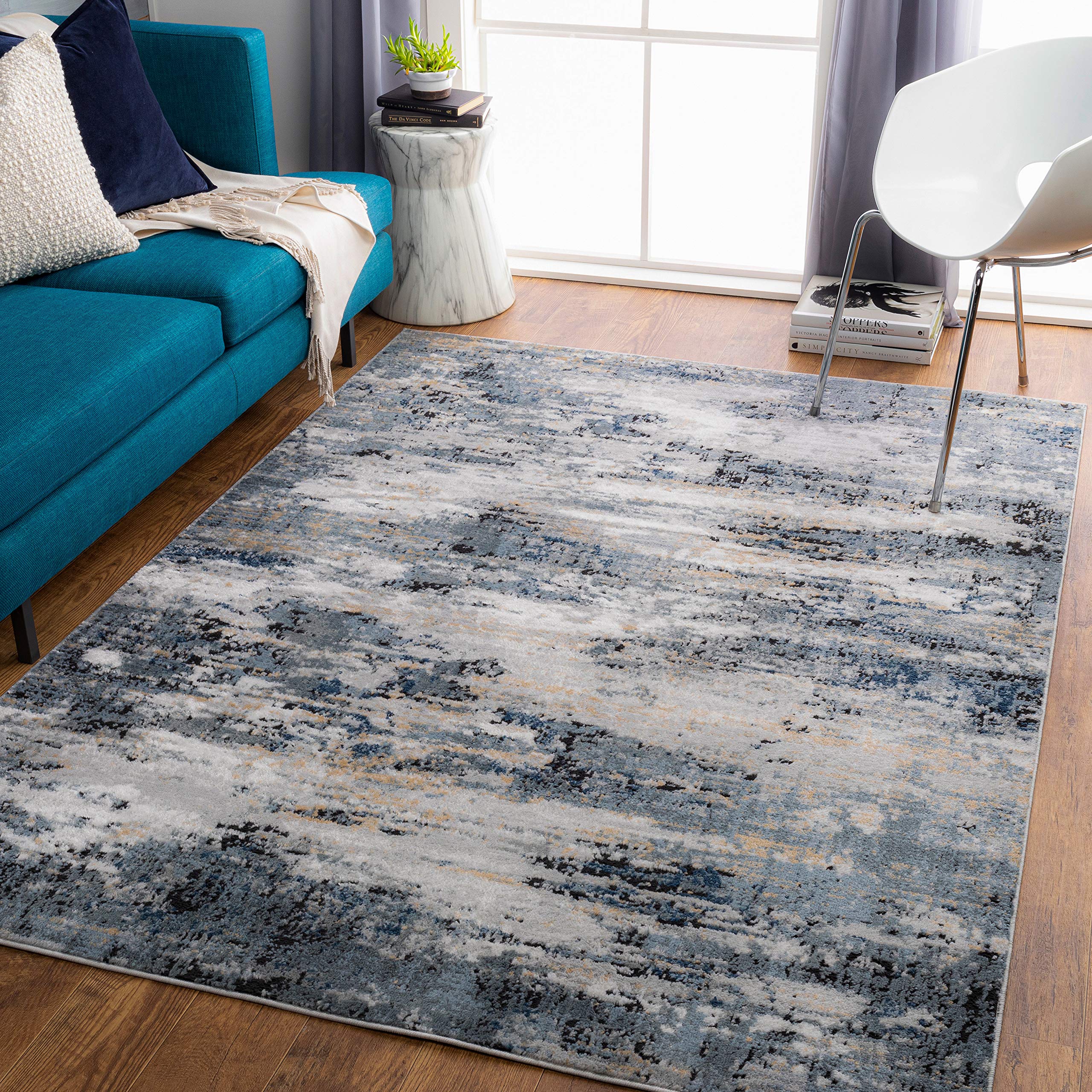 Mark&Day Modern Medium Gray Blue Area Rug 8x10 - Soft & Durable Living Room, Bedroom, Kitchen Carpet - Perfect for Home Decor & Cozy Spaces (7'10