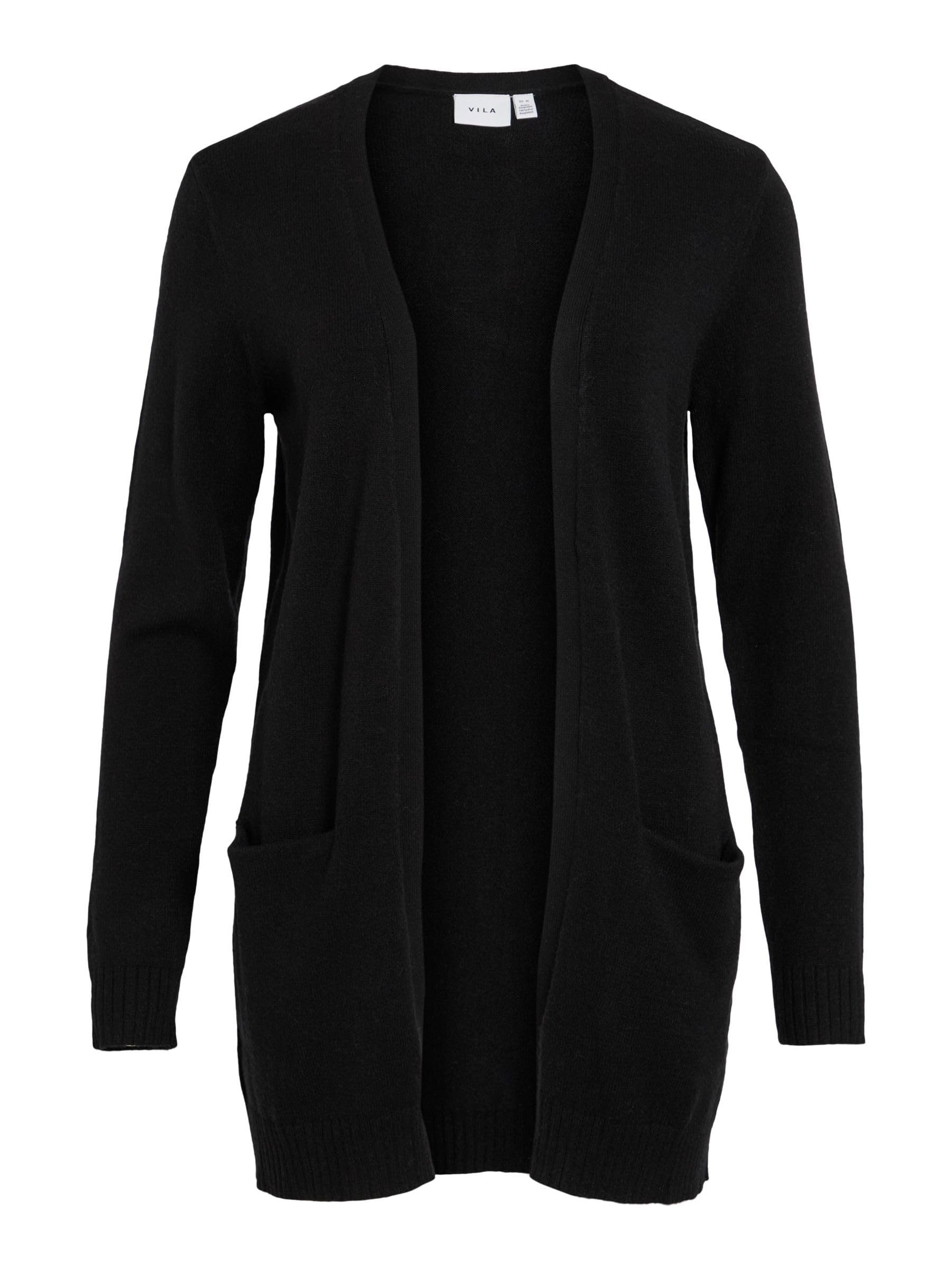 Women's Open Front Cardigan Sweater - Soft & Stylish Knit Wrap for Casual Outfits | Perfect for Office, Date Night & Layering | Black