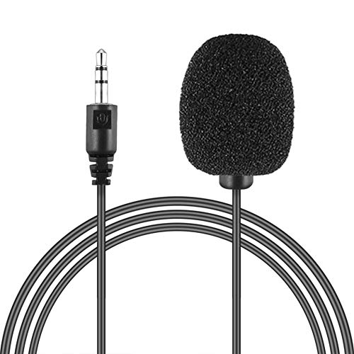 Portable 3.5mm Wired Lavalier Microphone with Clip - Hands-Free Mini Lapel Mic for PC, Laptop, Speaker - Perfect for Podcasting, Video Recording & Online Meetings