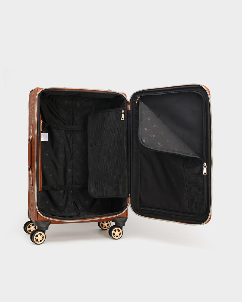 Apollo 2-Piece Luggage Set in Caramel Brown - Lightweight Spinner Suitcase for Travel, Business Trips & Vacations