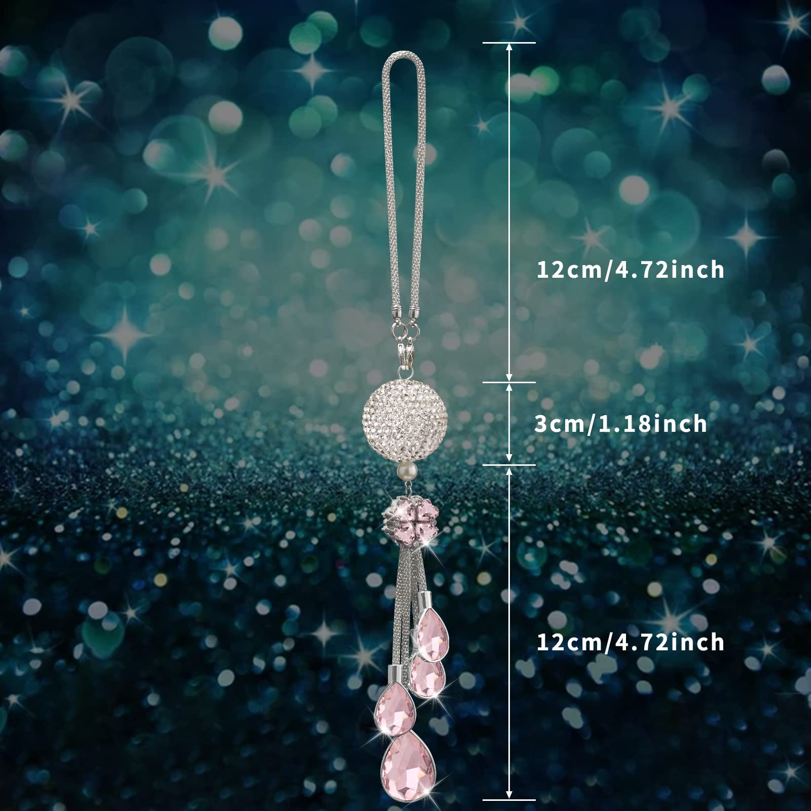 Lucky Crystal Sun Catcher Car Charm - 30mm Pink for Rearview Mirror Decor