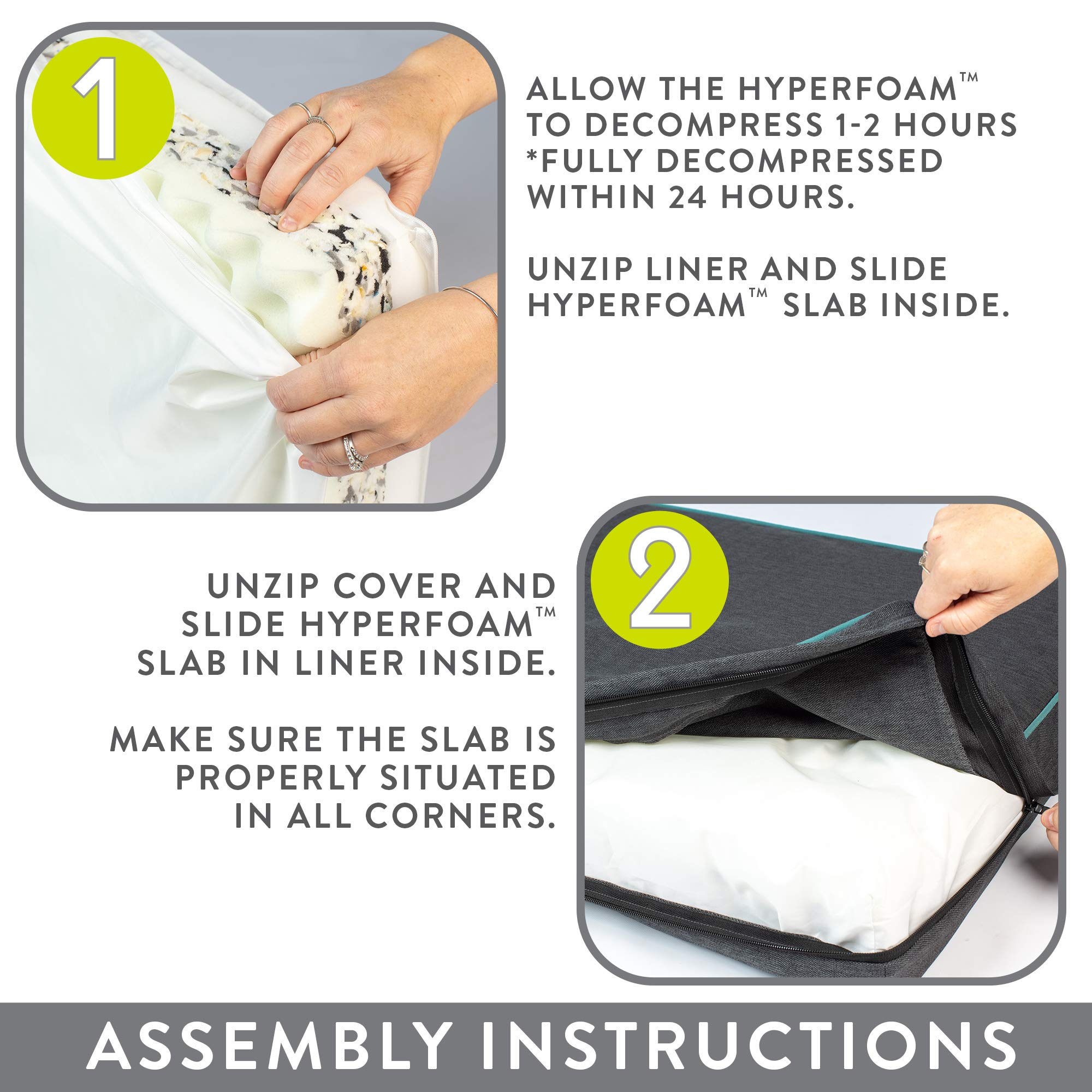 Hyper Pet Extreme Dream Deluxe Orthopedic Dog Bed - HyperFoam & HyperLock Support for Small, Large & X-Large Dogs (48