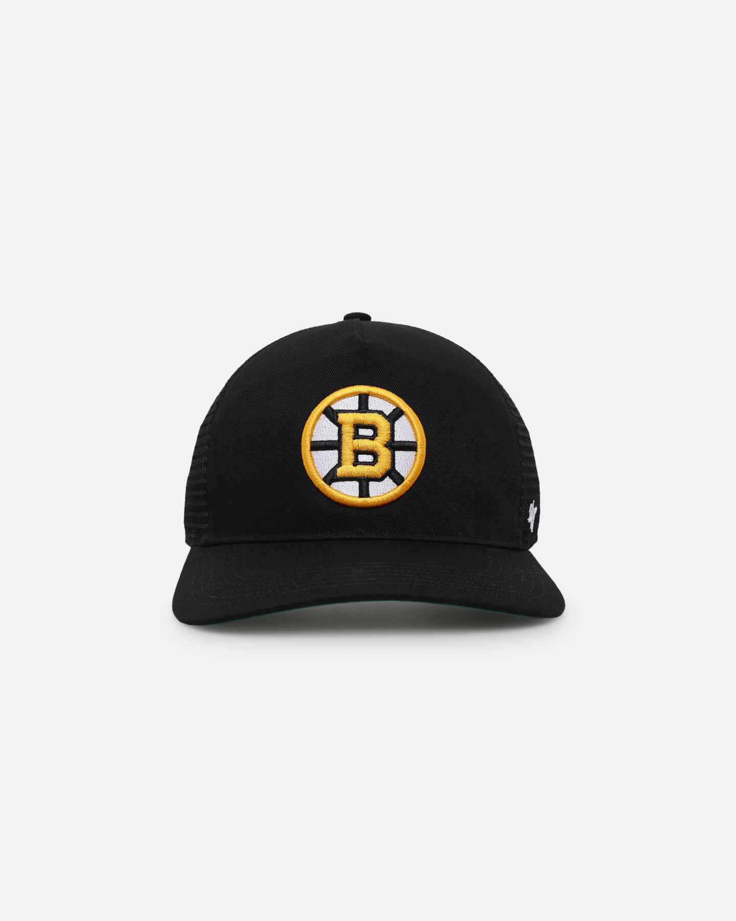 47 Brand Boston Bruins Mesh '47 Hitch Trucker Snapback Hat - Black/Team Color Adjustable Baseball Cap for Men & Women - Perfect for Sports Fans, Casual Wear & Game Day Outfits