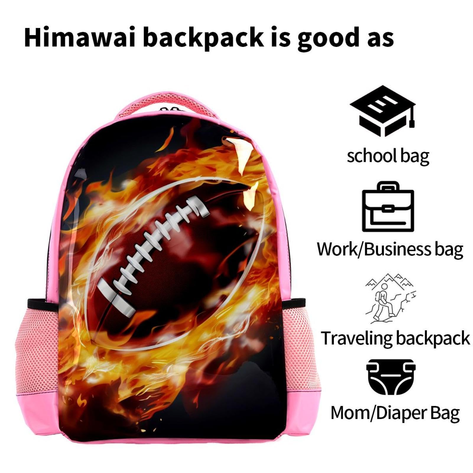 Best Travel Backpacks for Women & Men - Durable American Football & Fire Resistant Backpack for Hiking, Camping & Outdoor Adventures