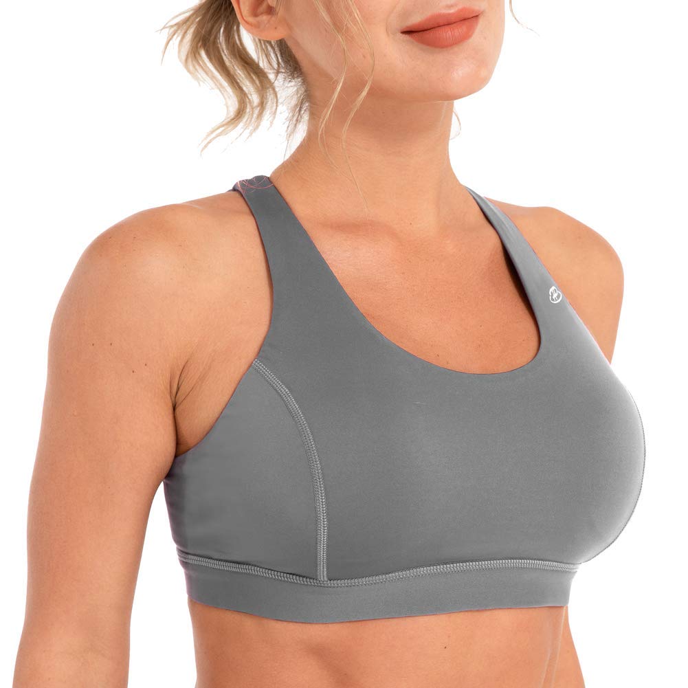 Women's Low Support Padded Sports Bras - Strappy Criss-Cross Back for Yoga & Workouts