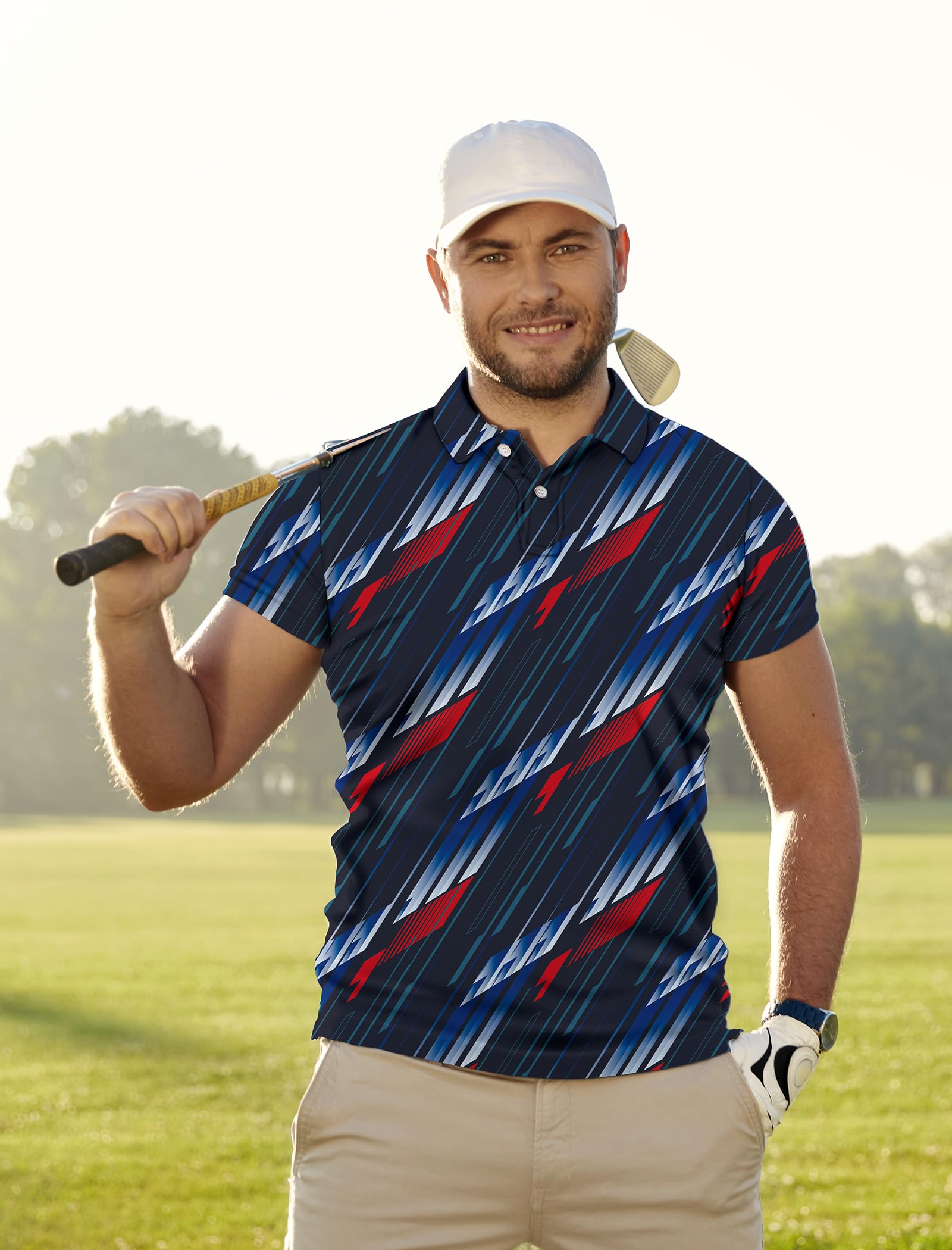 Funny Hawaiian Golf Polo Shirt for Men - Dry Fit & Breathable for Golf & Casual Wear