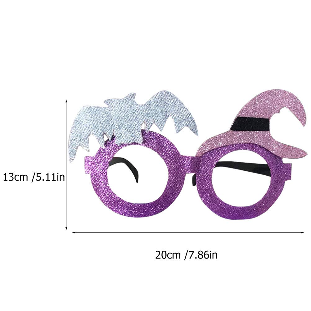 Balacoo 2-Pack Purple Witch Bat Glasses - Halloween Cosplay Eyewear, Party Photo Props, Fashion Accessories for Costumes, Bar Decor & Themed Events