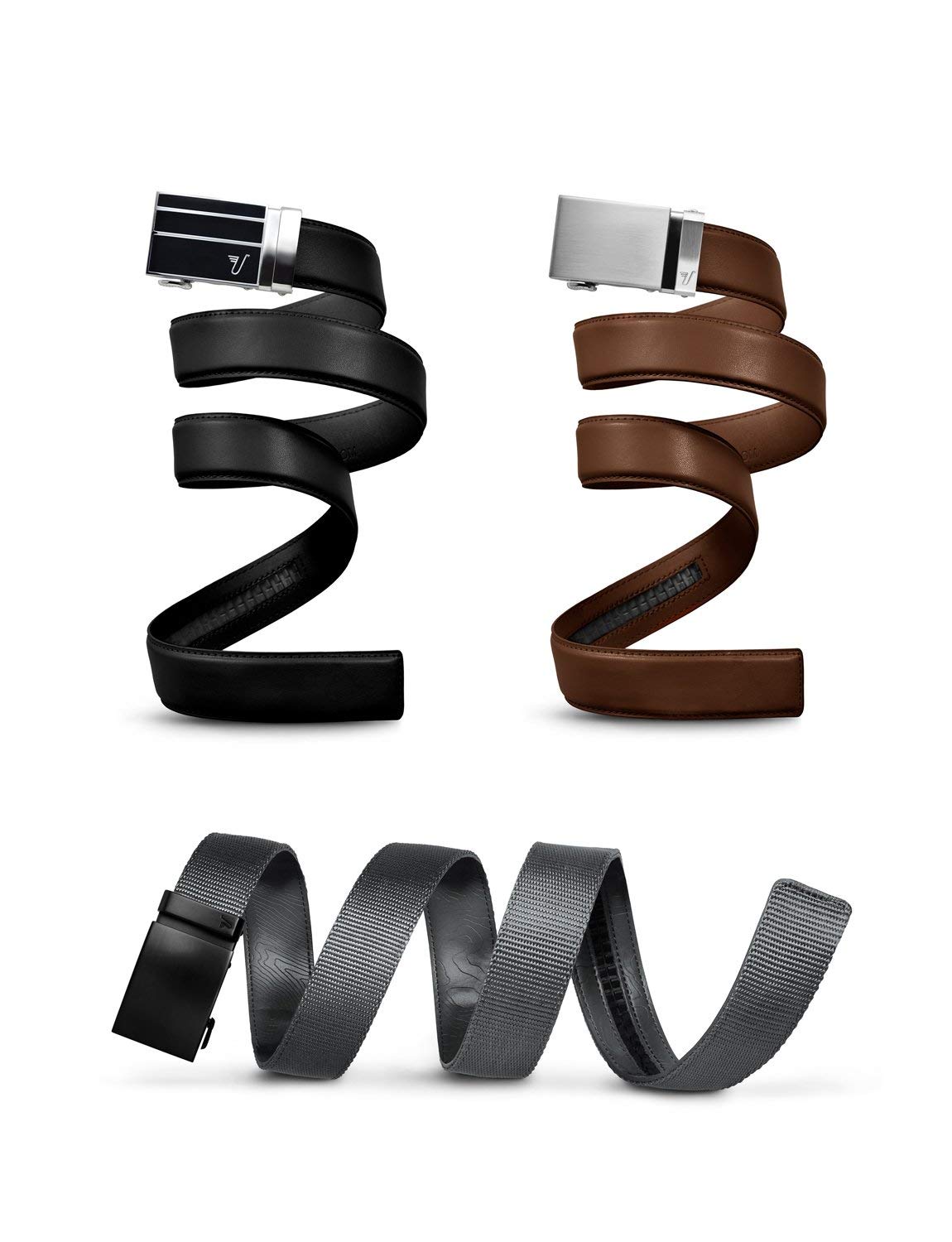 Mission Belt Men's Ratchet Belt with Gift Box - Adjustable No-Hole Leather Belt for Business & Casual Wear | Perfect Dress Belt for Office, Wedding & Everyday Use