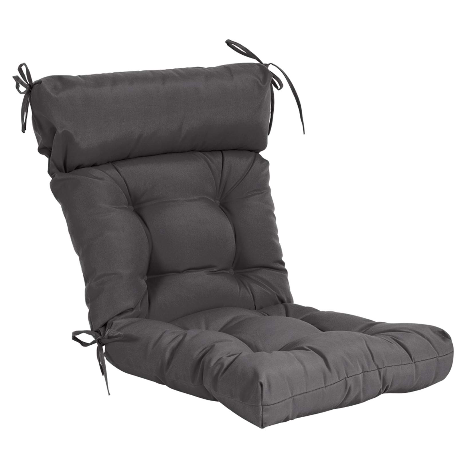 QILLOWAY High Back Chair Cushions - 4 Pack Tufted Indoor/Outdoor Replacement Cushions, Dark Grey - Perfect for Patio Furniture, Dining Chairs, and Lounge Seating
