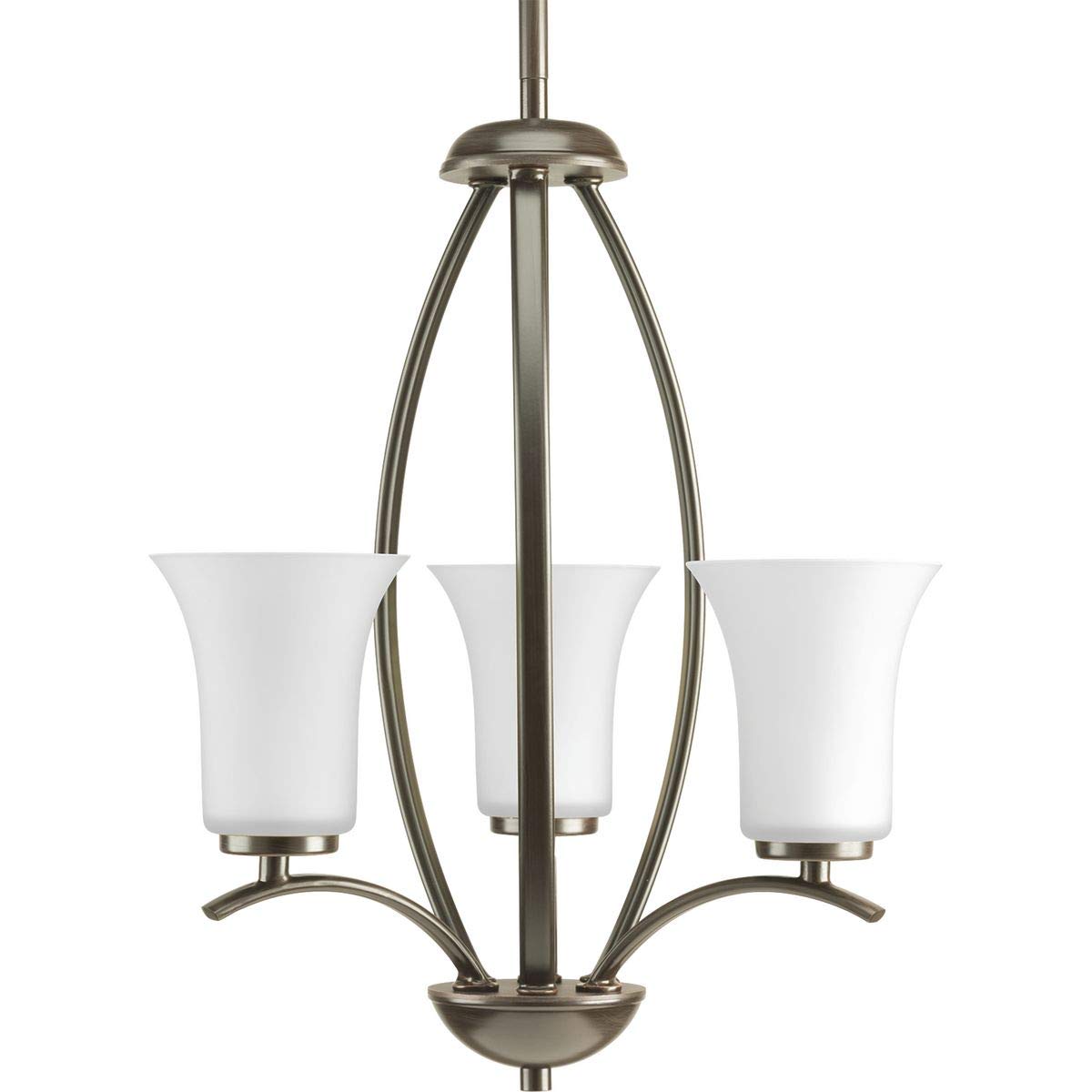 Joy Collection 3-Light Antique Bronze Pendant Light with Etched White Glass - Perfect for Dining Room, Kitchen Island & Foyer Lighting