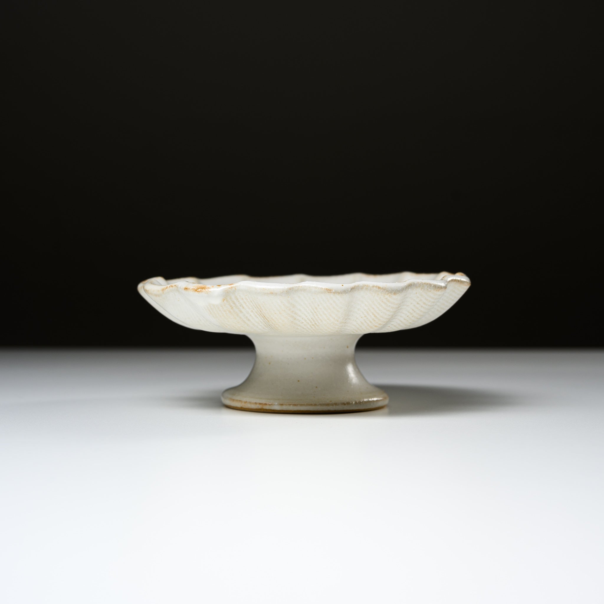Wakasama Kiln Kinari Pedestal Dish - 12.5cm Handmade Ceramic Bowl for Home Decor | Japanese Pottery for Dining Table Centerpiece, Fruit Display & Kitchen Serving