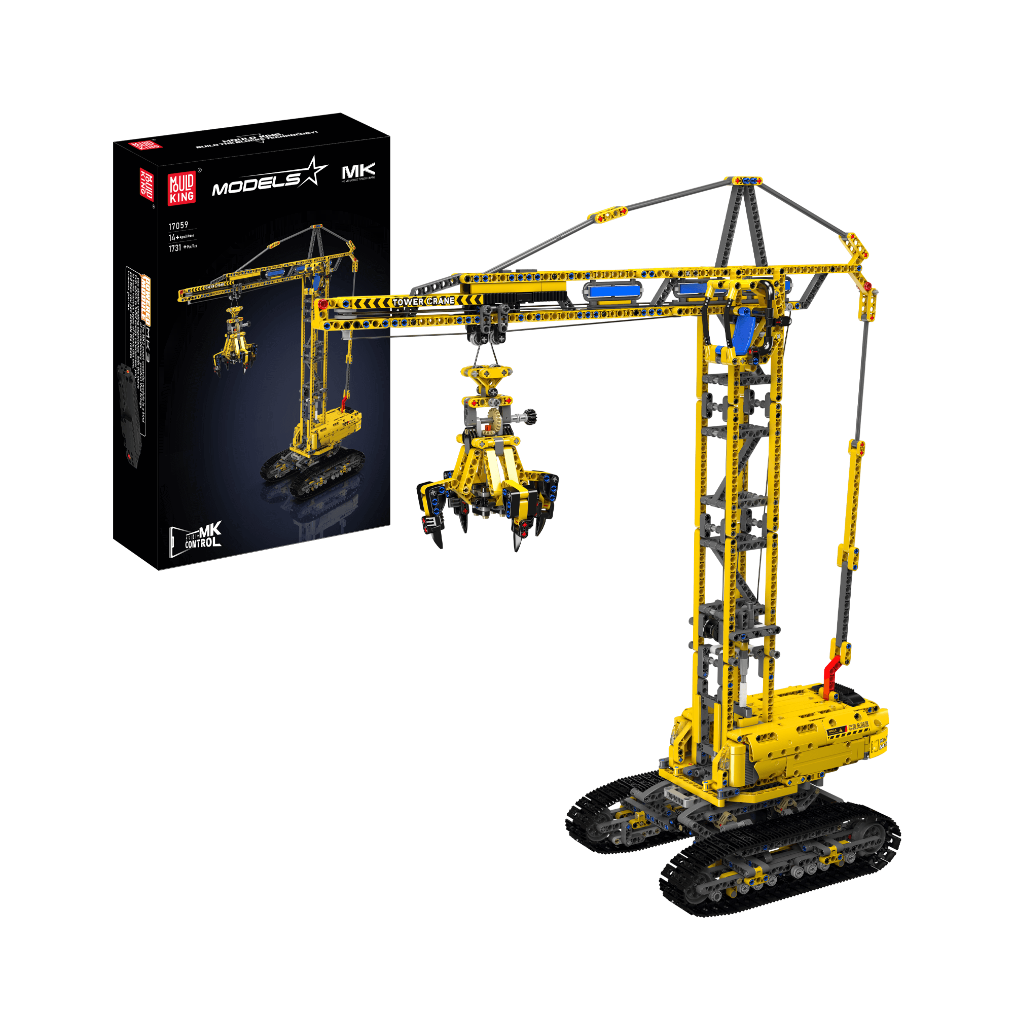 Mould King 17059 Crawler Tower Crane Building Set - 1,731 Piece Construction Toy for Adults & Kids | STEM Educational Building Blocks | Perfect for Engineering Enthusiasts & Creative Play