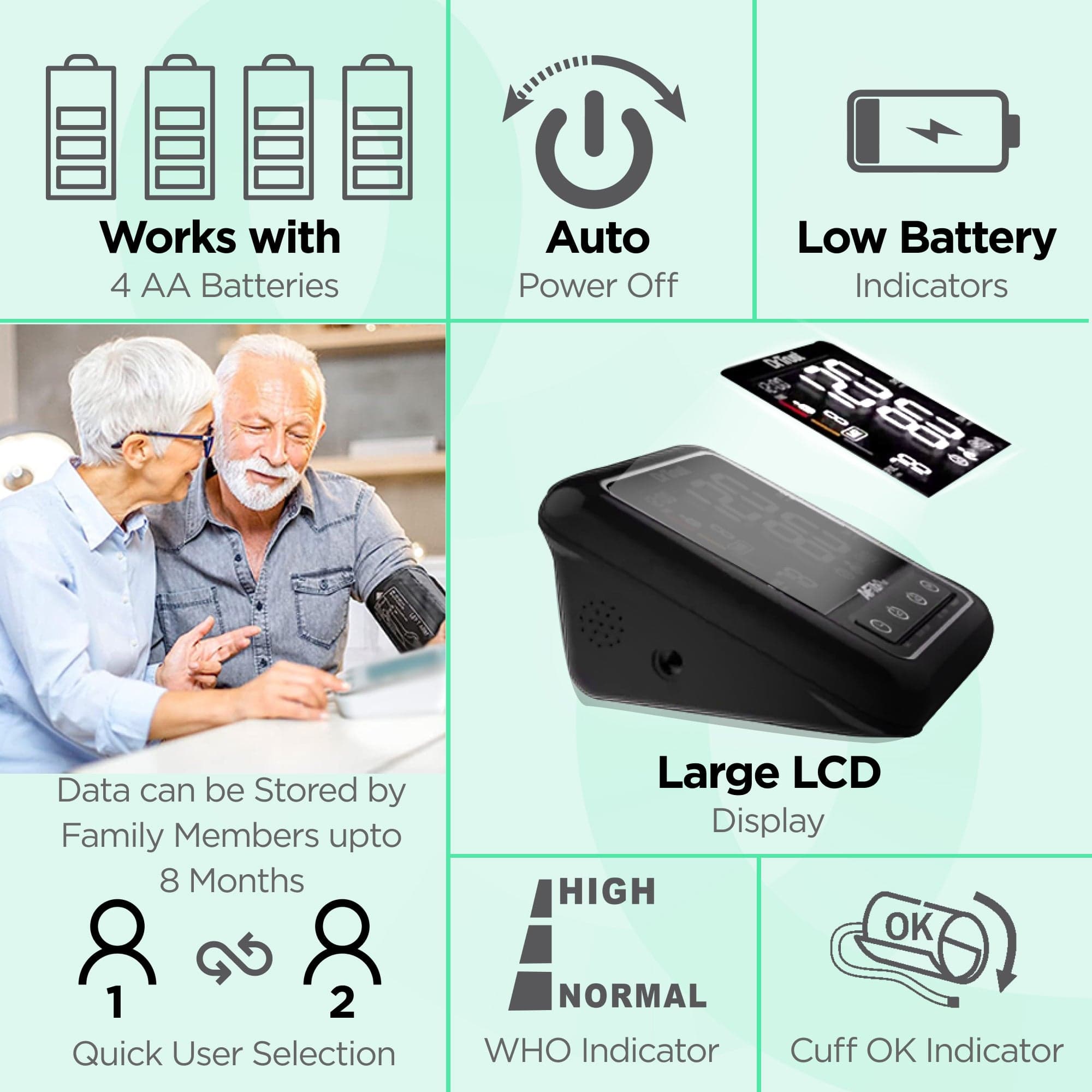 Dr Trust USA Afib Talk Atrial Fibrillation Blood Pressure Monitor - Accurate Digital BP Machine with Irregular Heartbeat Detection for Home Use (Model 104) - Perfect for Seniors & Heart Health Monitoring