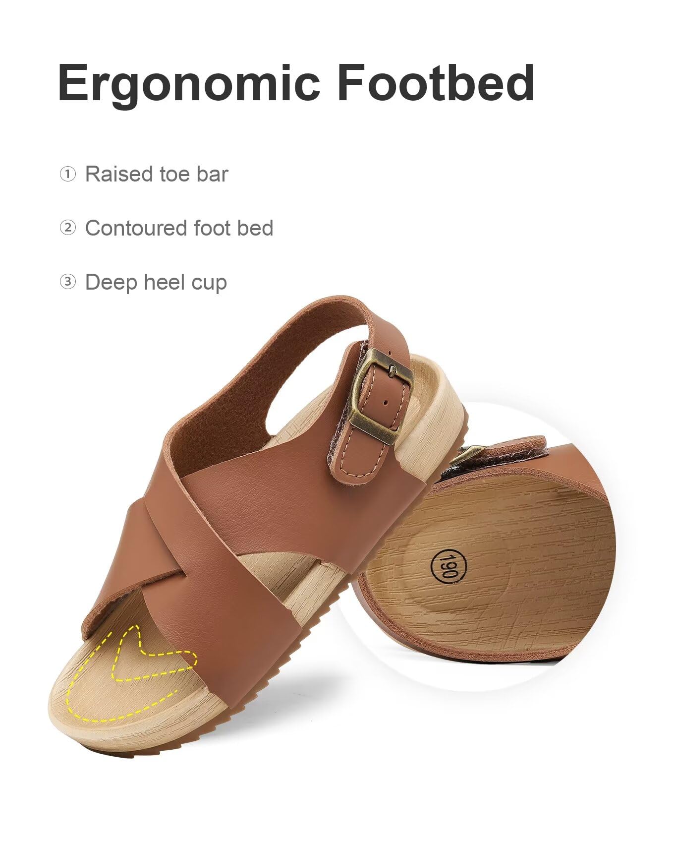 Cubufly Kids Sandals - Adjustable Cross Strap Open Toe Sandals for Boys & Girls | Summer Beach, Pool, Playground Shoes | Toddler to Big Kid Sizes (1-7 Years) | Indoor & Outdoor Comfortable Footwear