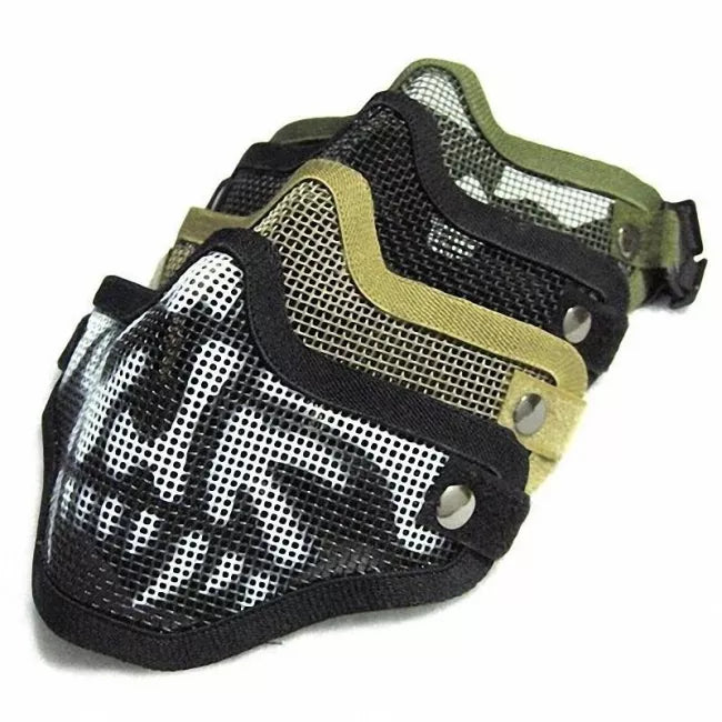Skirmish Equipment Strike Steel Half Face Tactical Mask - Military, Airsoft & Paintball Protective Gear for Outdoor Sports & Tactical Training
