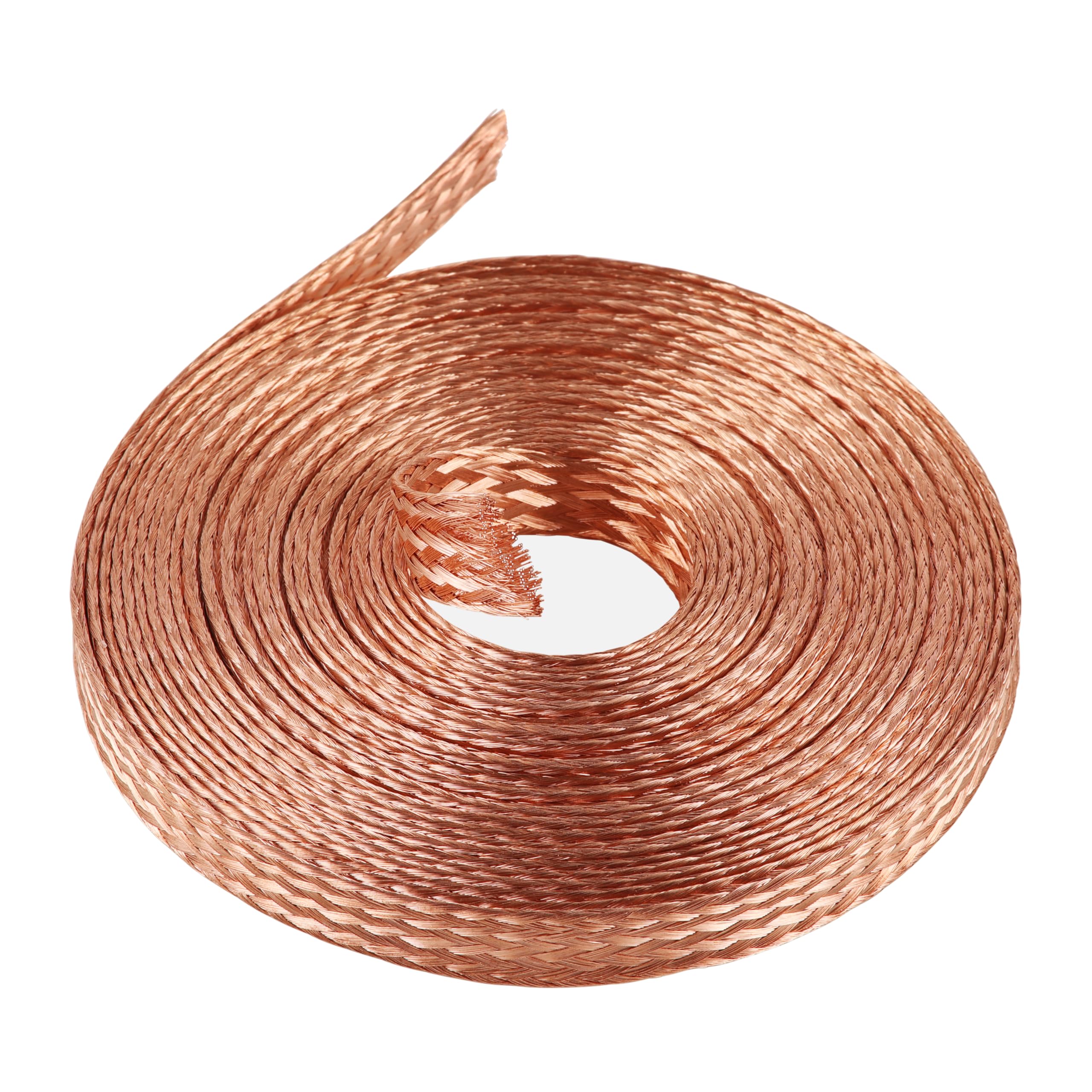 10FT Flat Copper Braid Grounding Cable - 5/8