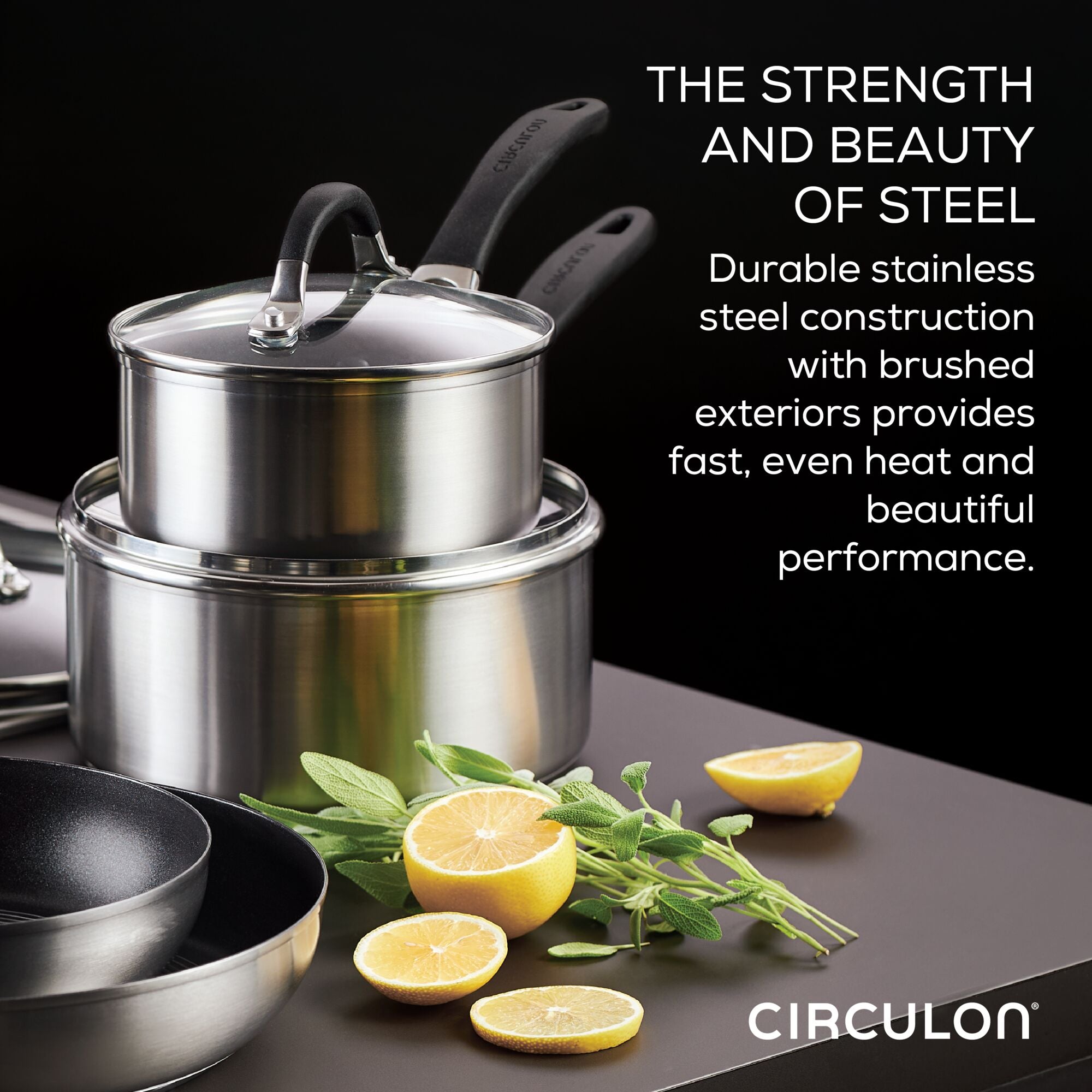 10-Piece Hybrid Stainless Steel Cookware Set - Nonstick & Durable Pots and Pans for Professional Cooking, Baking & Everyday Kitchen Use