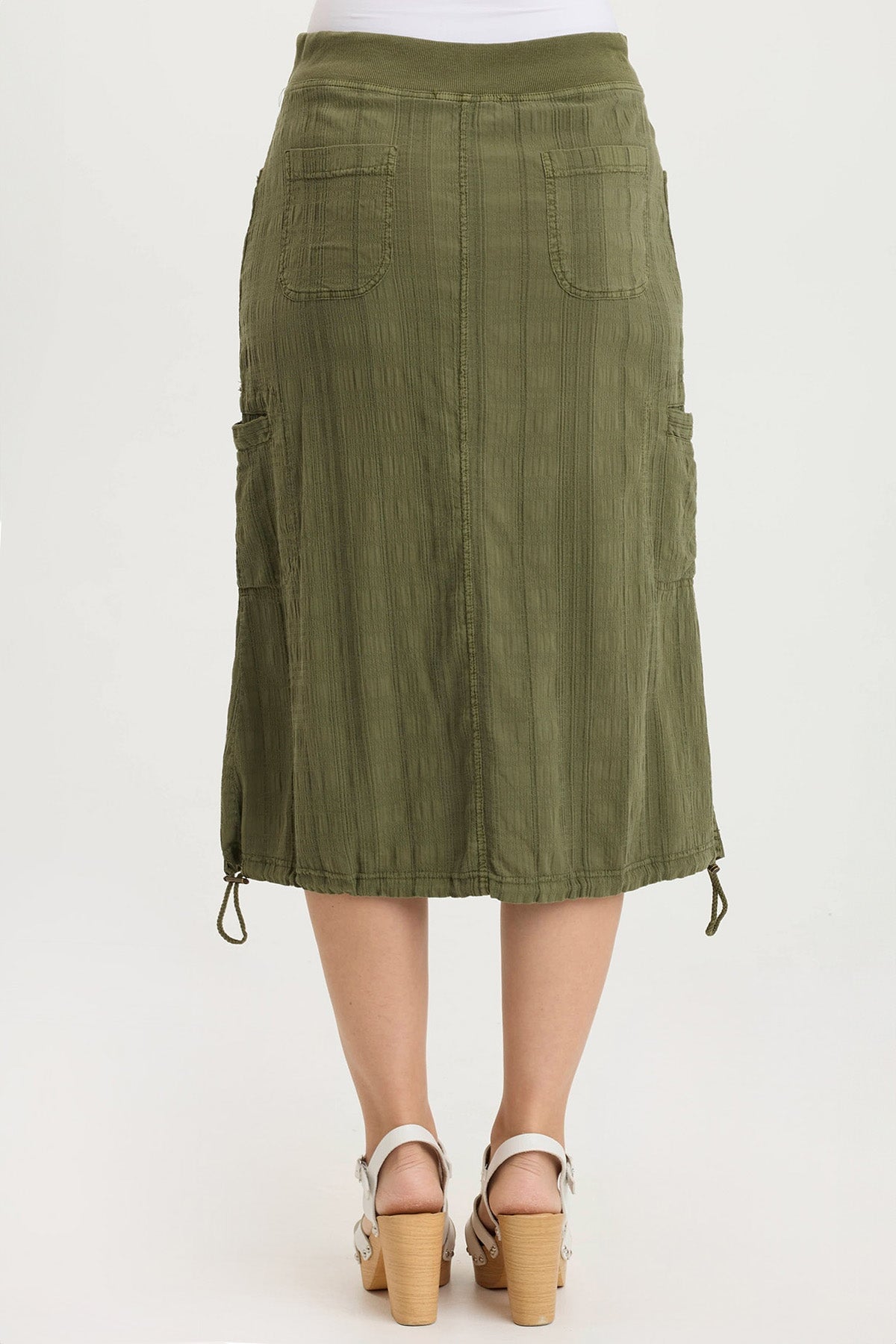 Aracelle Textured Gauze Cargo Bubble Hem Skirt - Women's Boho Chic Casual Skirt for Summer, Beach, and Festival Outfits