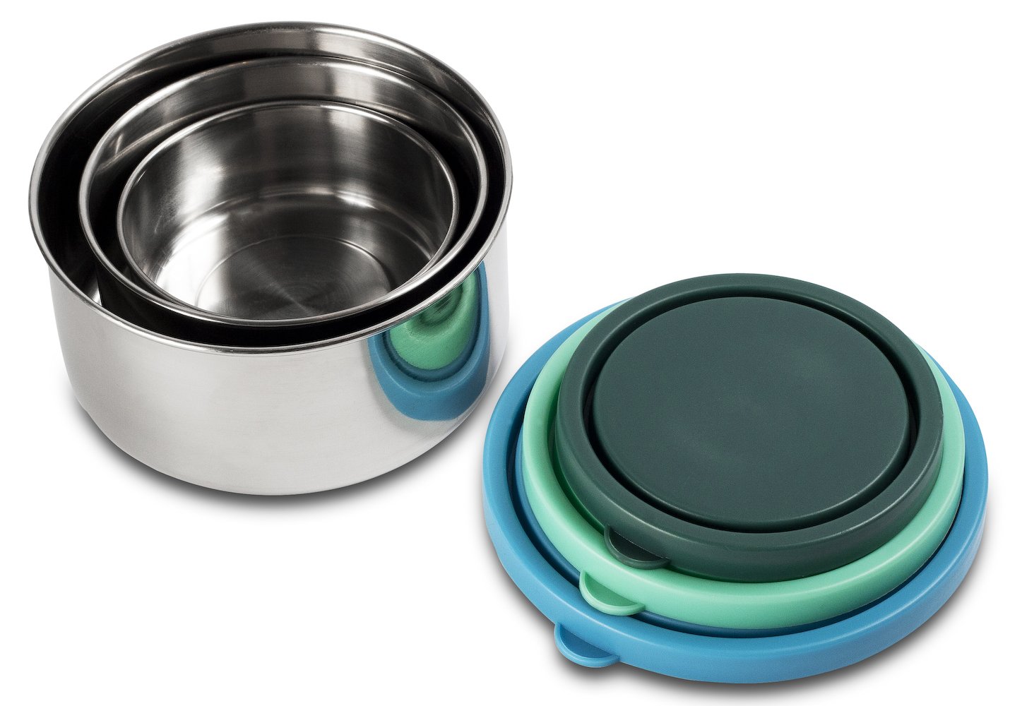 Stainless Steel Lunch Containers - 3-Piece BPA-Free Food Storage Set for Meals & Snacks | Office & Picnic Use