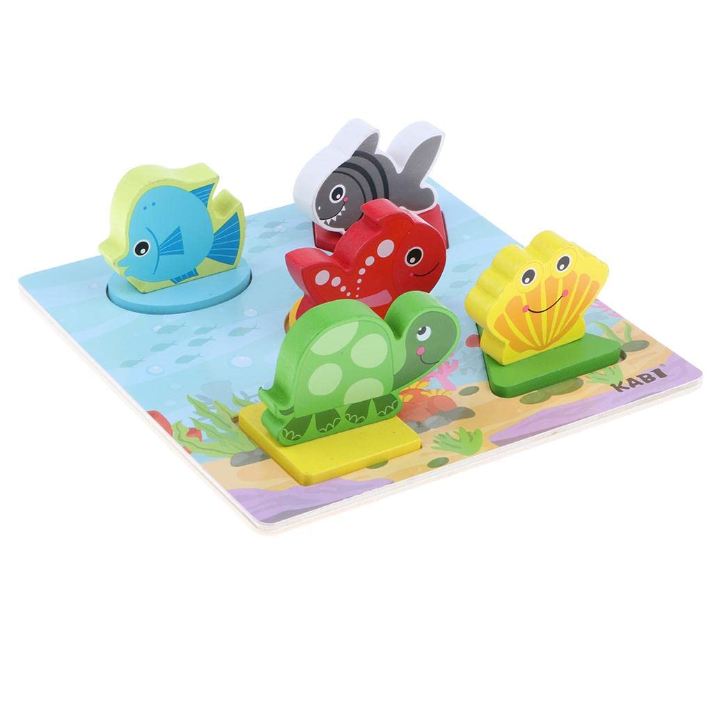 Enakshi Wooden 3D Jigsaw Puzzle for Toddlers - Ocean Animal Educational Learning Toy | Montessori Preschool STEM Activity | Handcrafted Wooden Toys for Kids Ages 2-5 | Perfect for Birthday Gifts & Early Childhood Development