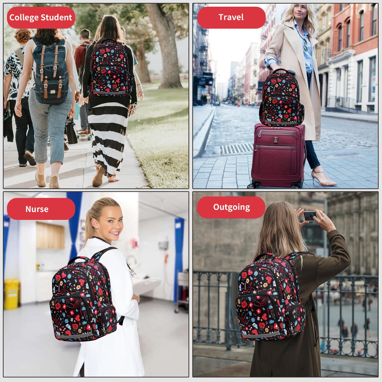 **Gatycallaty Nurse Backpack for Women - Waterproof Laptop Work Bag for College, Nursing Assistant, CNA, CMA - Durable Hospital & Commuter Essentials - Perfect Gift for Nurses & Healthcare Professionals (Great for Clinicals, Travel & Daily Use)**